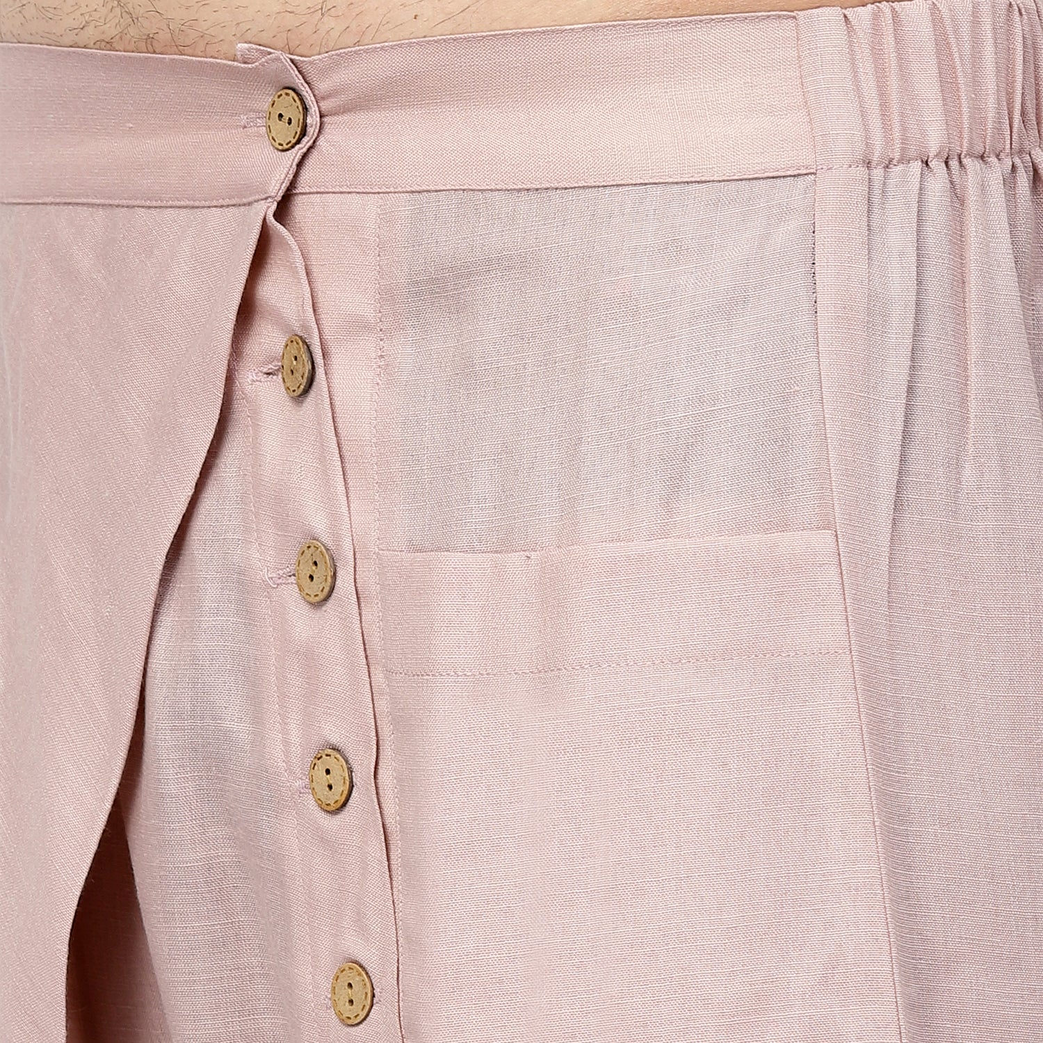 Pink Linen Harem Pant for Women-3