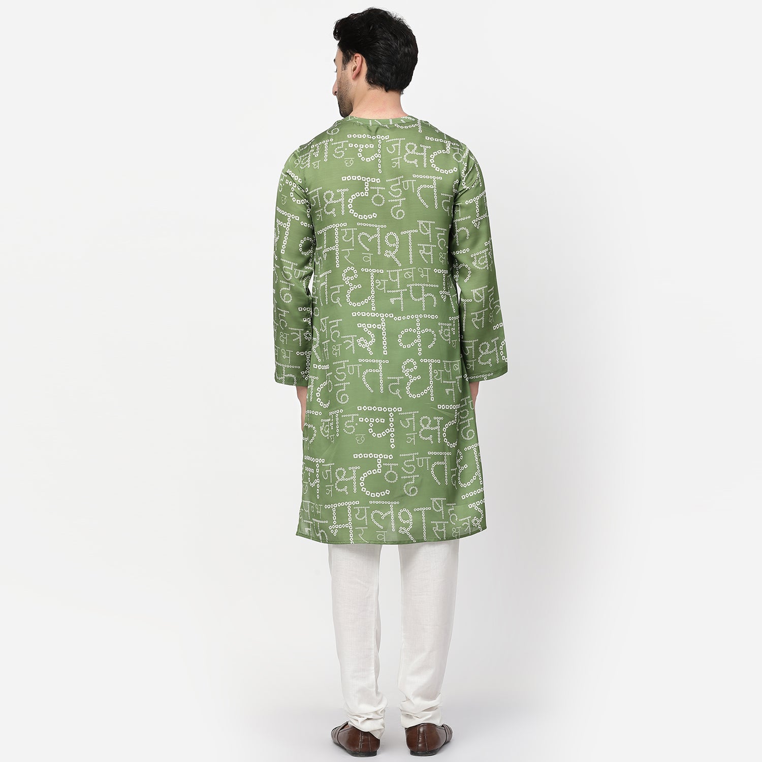 Hindi Bandhni Satin Kurta