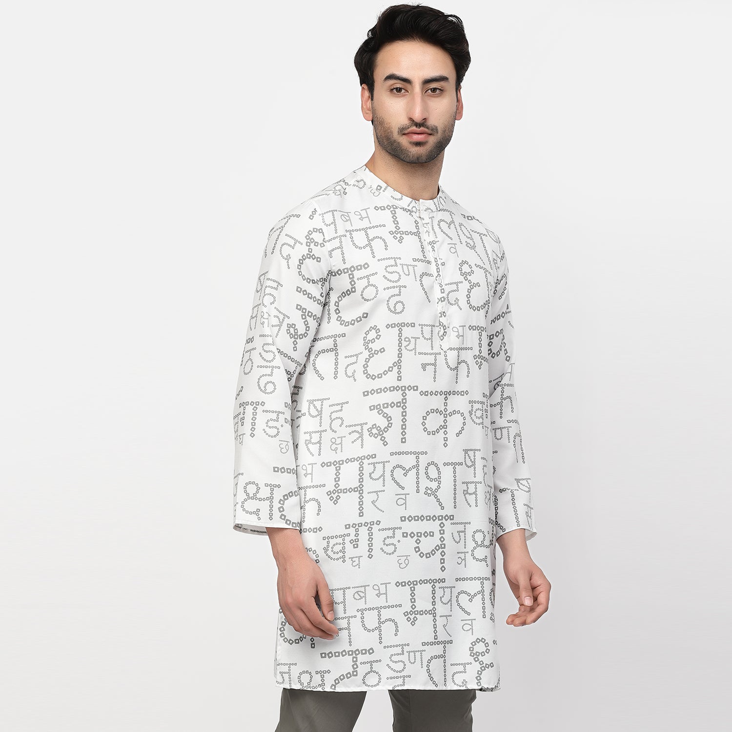 Rayon Hindi Bandhni Kurta