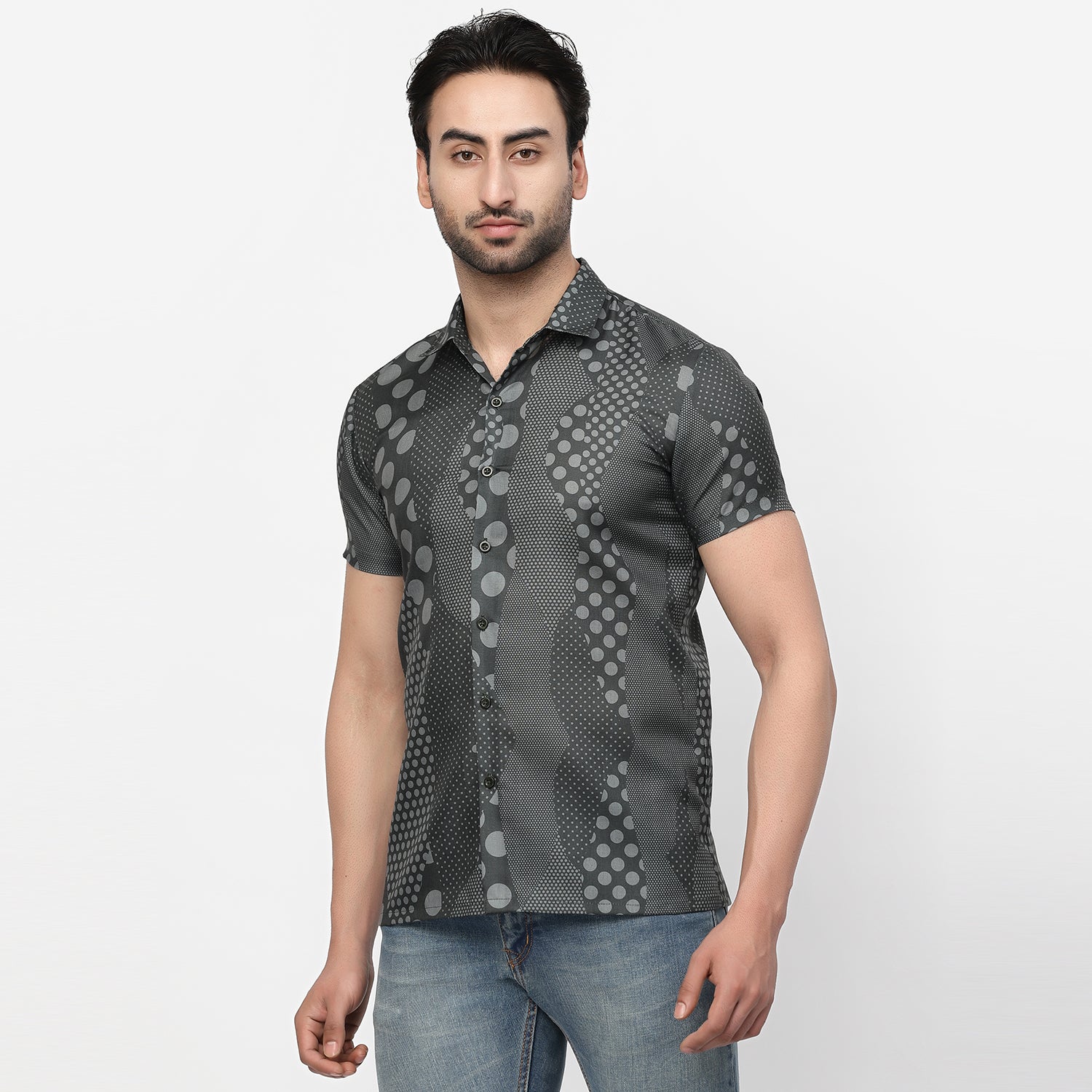 Polka Dot Linen Stylish Shirt for men-1