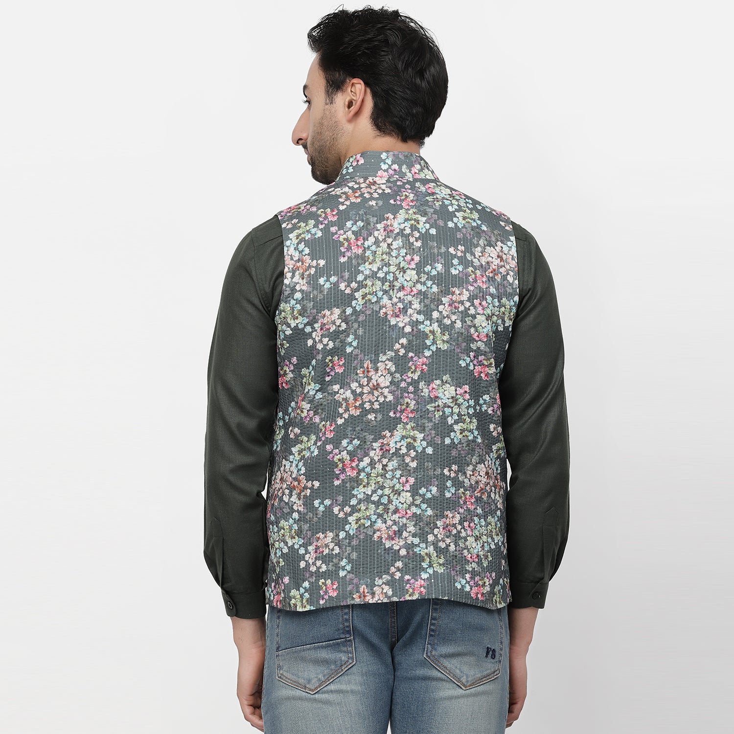Multicolor Cotton Embroidered Jacket for Men-3