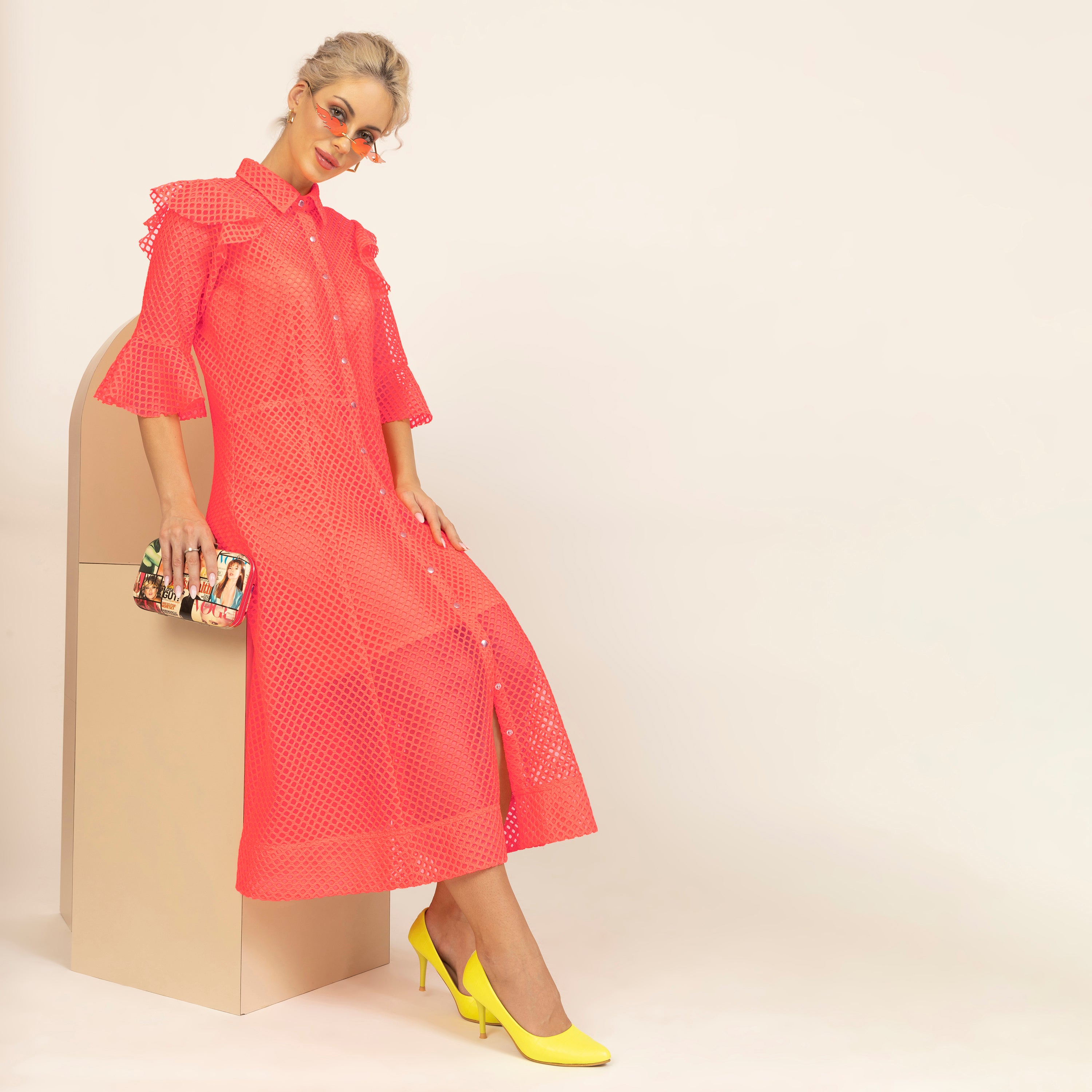 Neon Mesh Net Dresses for Women
