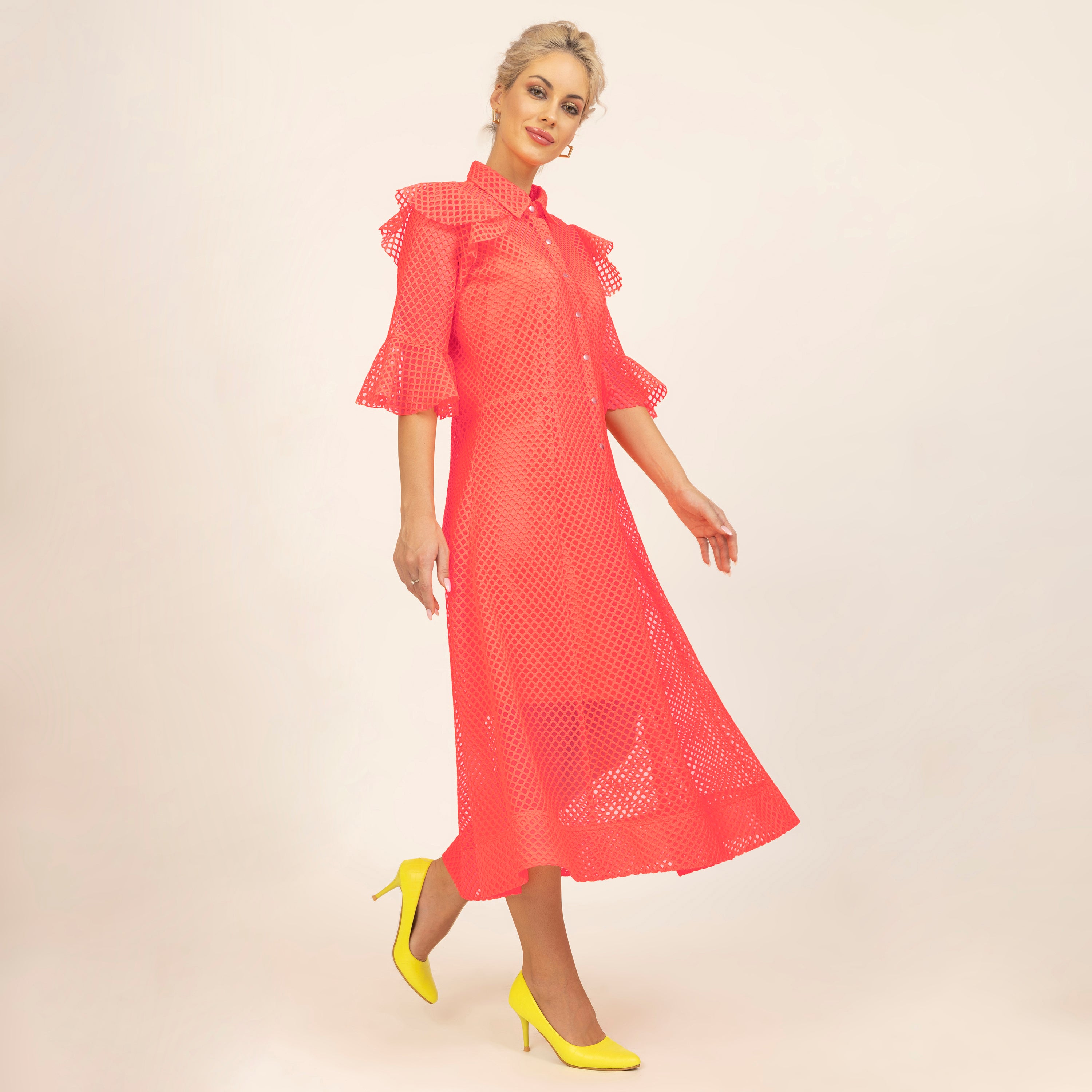 Neon Mesh Net Dress With Spaghetti, one piece dress, dresses for women, party wear dresses for women, color, women dresses
