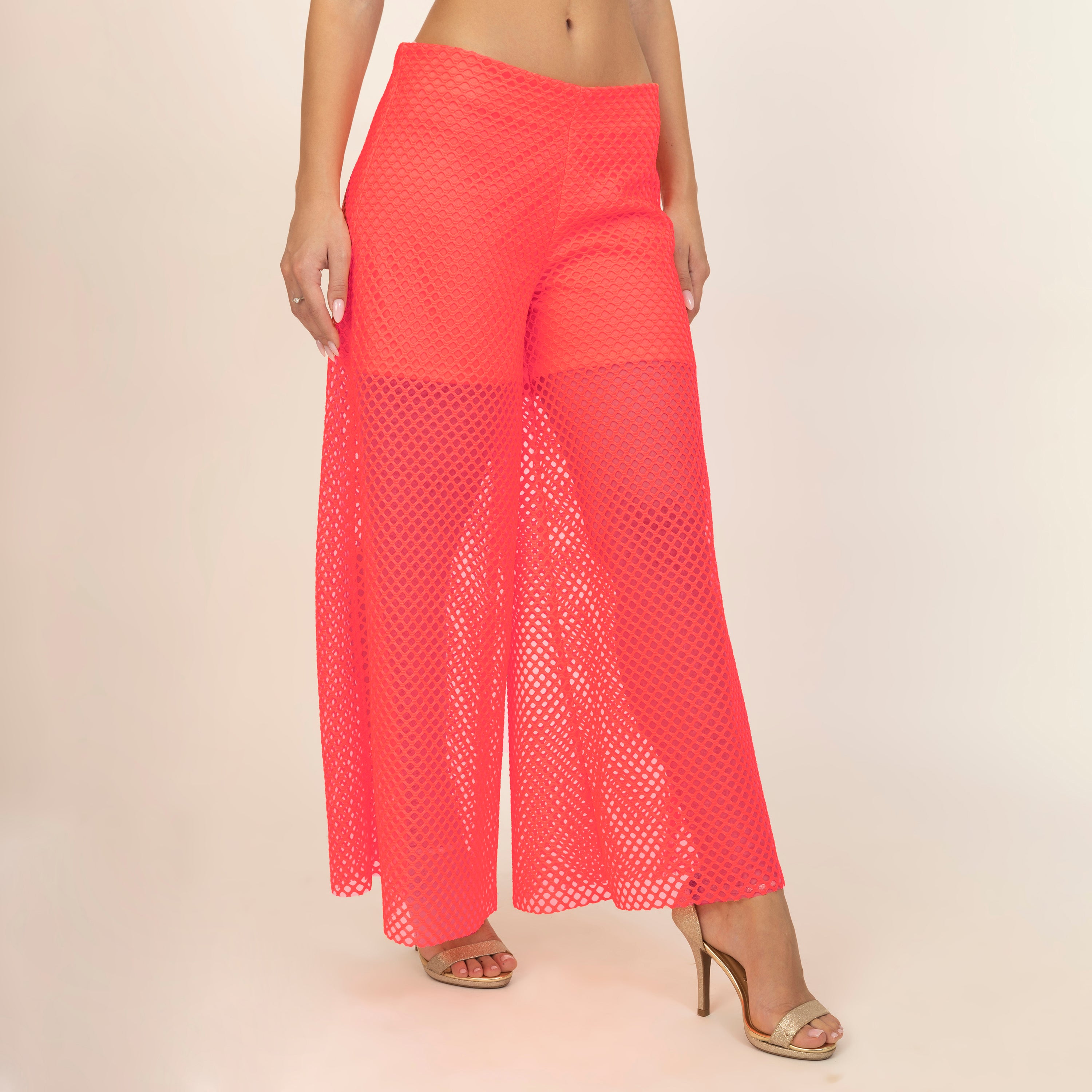 Neon Mesh Net Flared Palazzo, bottoms, color, designs, women dress, partywear dress, party wear for women