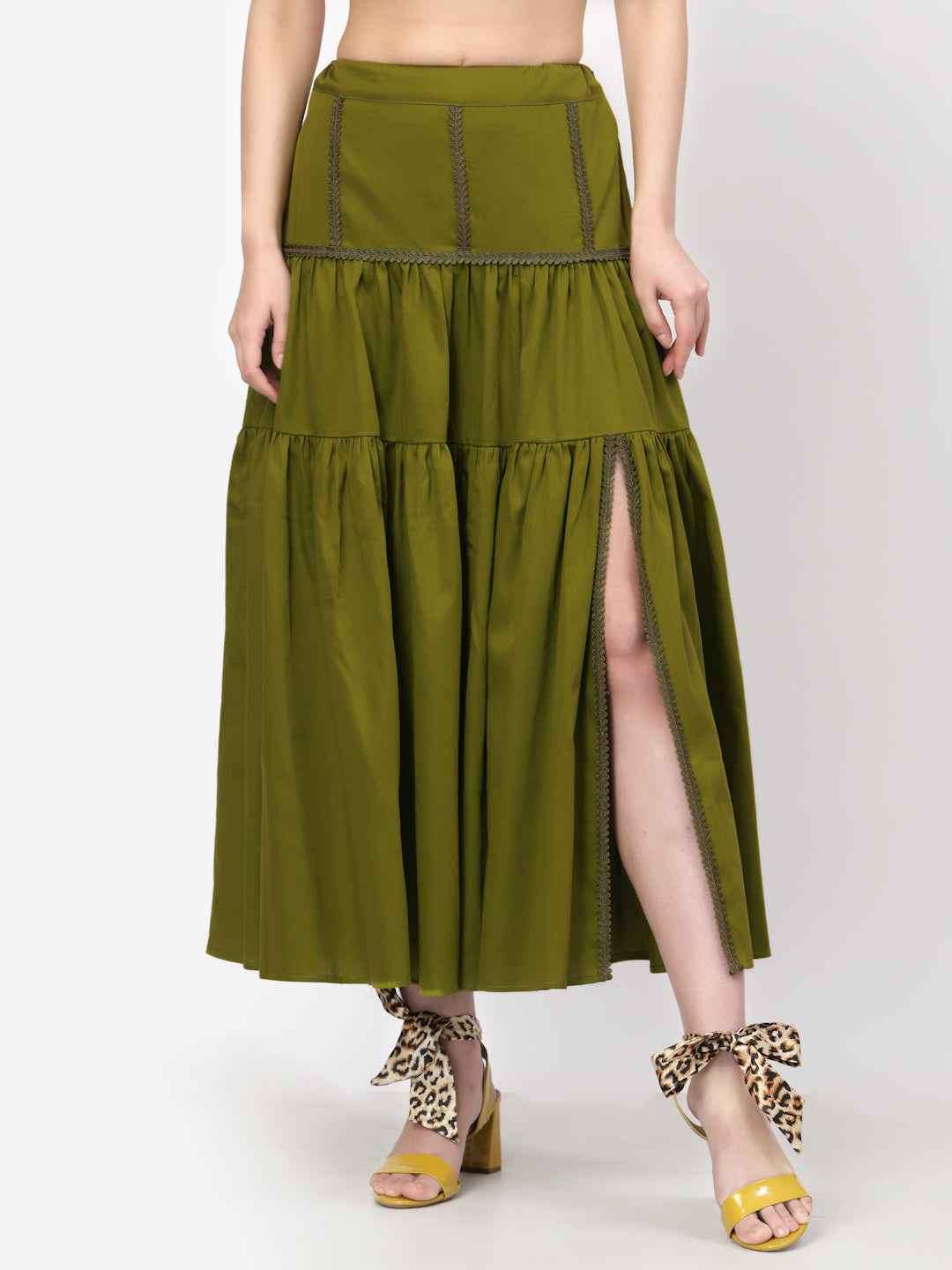 Buy Olive Long Skirt for Women