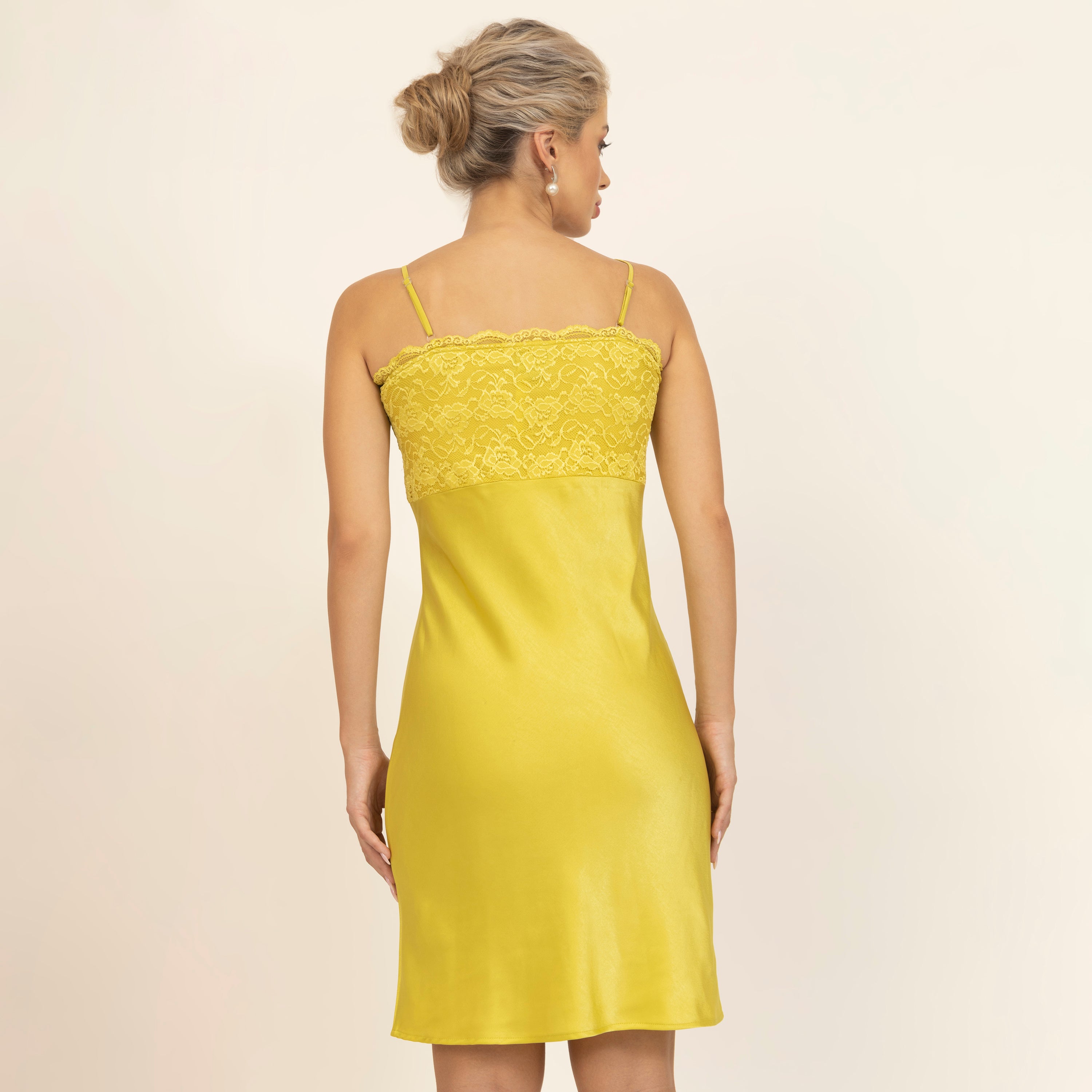 Olive Satin Spaghetti Dress With Lycra Lace, dresses for women, women dress, design, color, dress