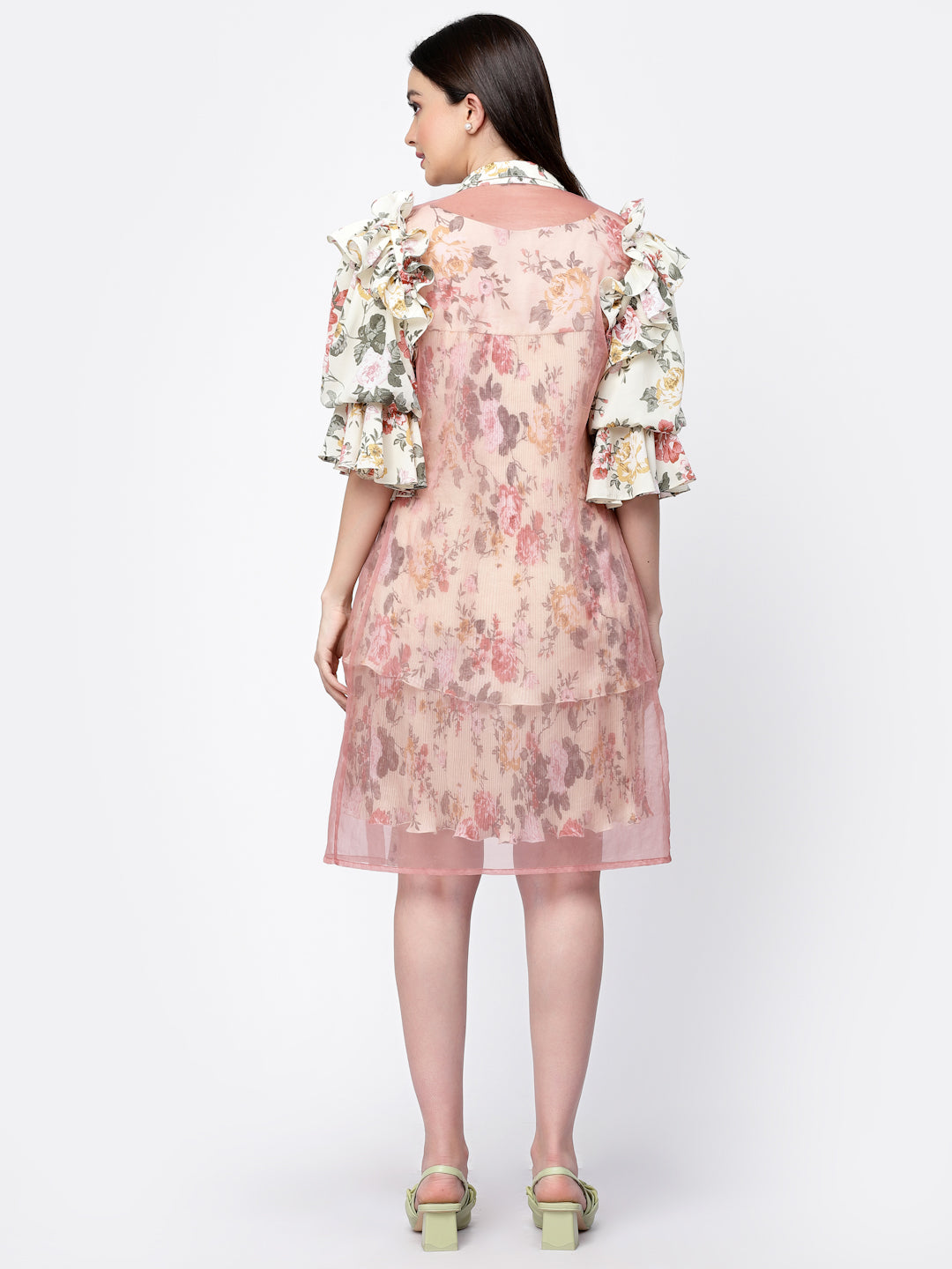 Organza Jacket With Floral Puff Sleeves, Organza jackets, Stylish Jackets, Summer Women’s Jackets, Long Women Jackets , Short jackets for women