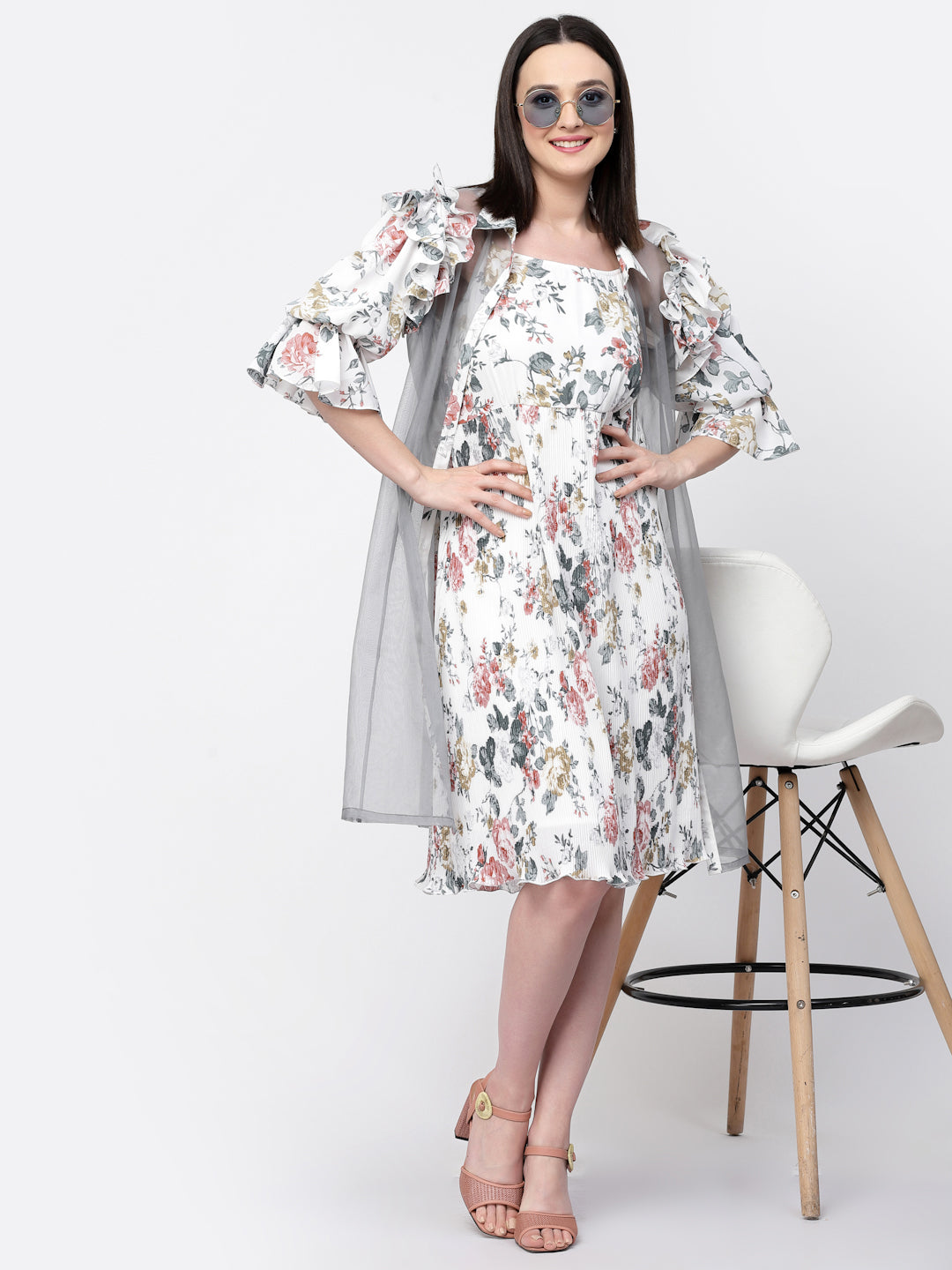 Organza Jacket With Floral Puff Sleeves, Organza jackets, Stylish Jackets, Summer Women’s Jackets, Long Women Jackets , Short jackets for women