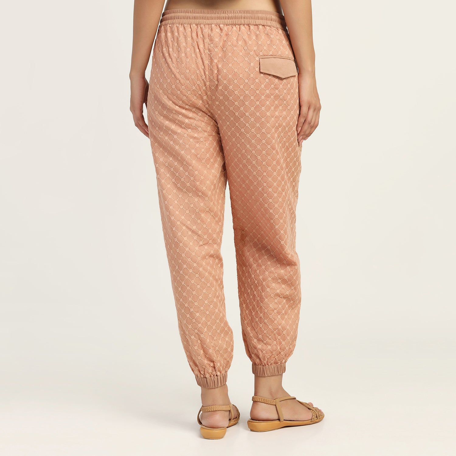 Buy Peach Schiffle Pant for Ladies-4