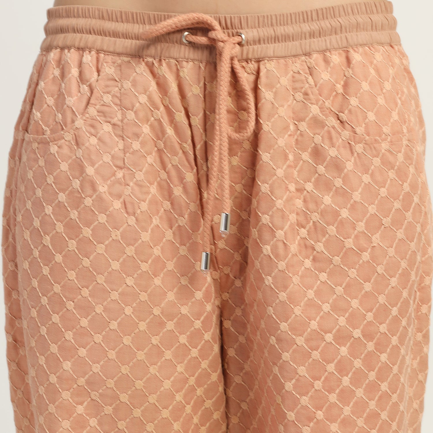 Buy Peach Schiffle Pant for Ladies-3