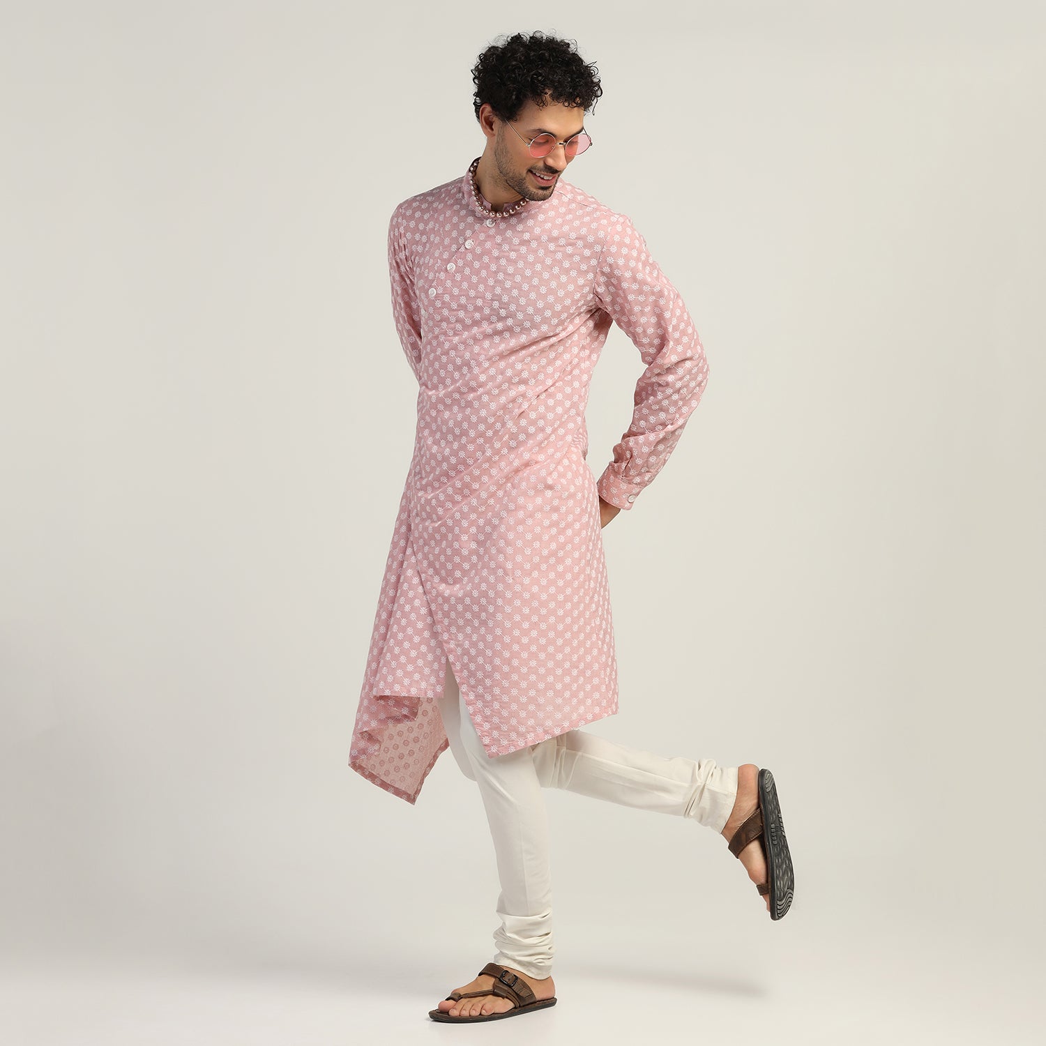 Pink Angrakha Kurta, kurta for men, designer kurta for men, men kurta, designs, pink kurta