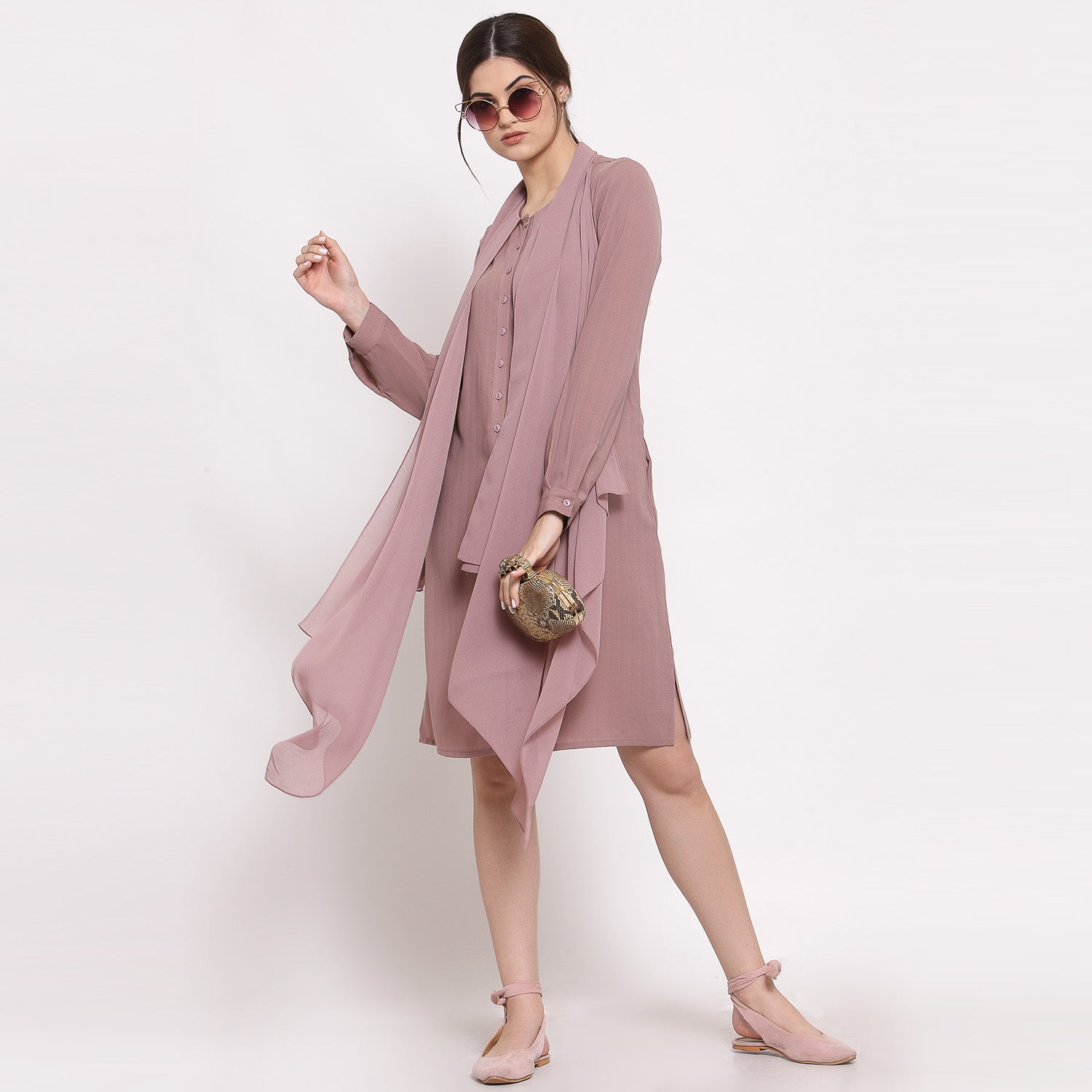 Buy Pink Layered Dresses for Women-5