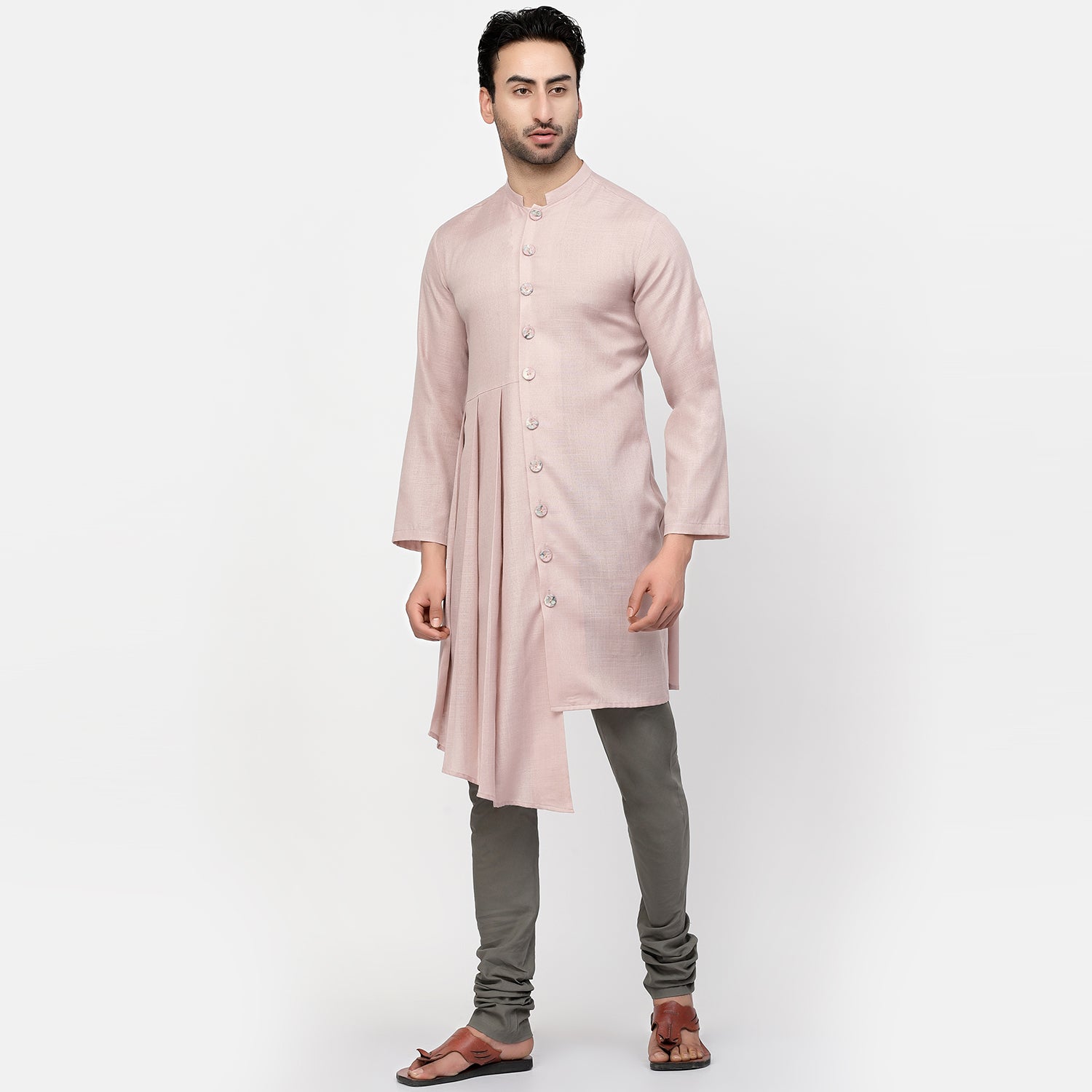 Pink Pleated Long kurta, men kurta ,designer kurta, Kurta design, kurta designs for men, men wear