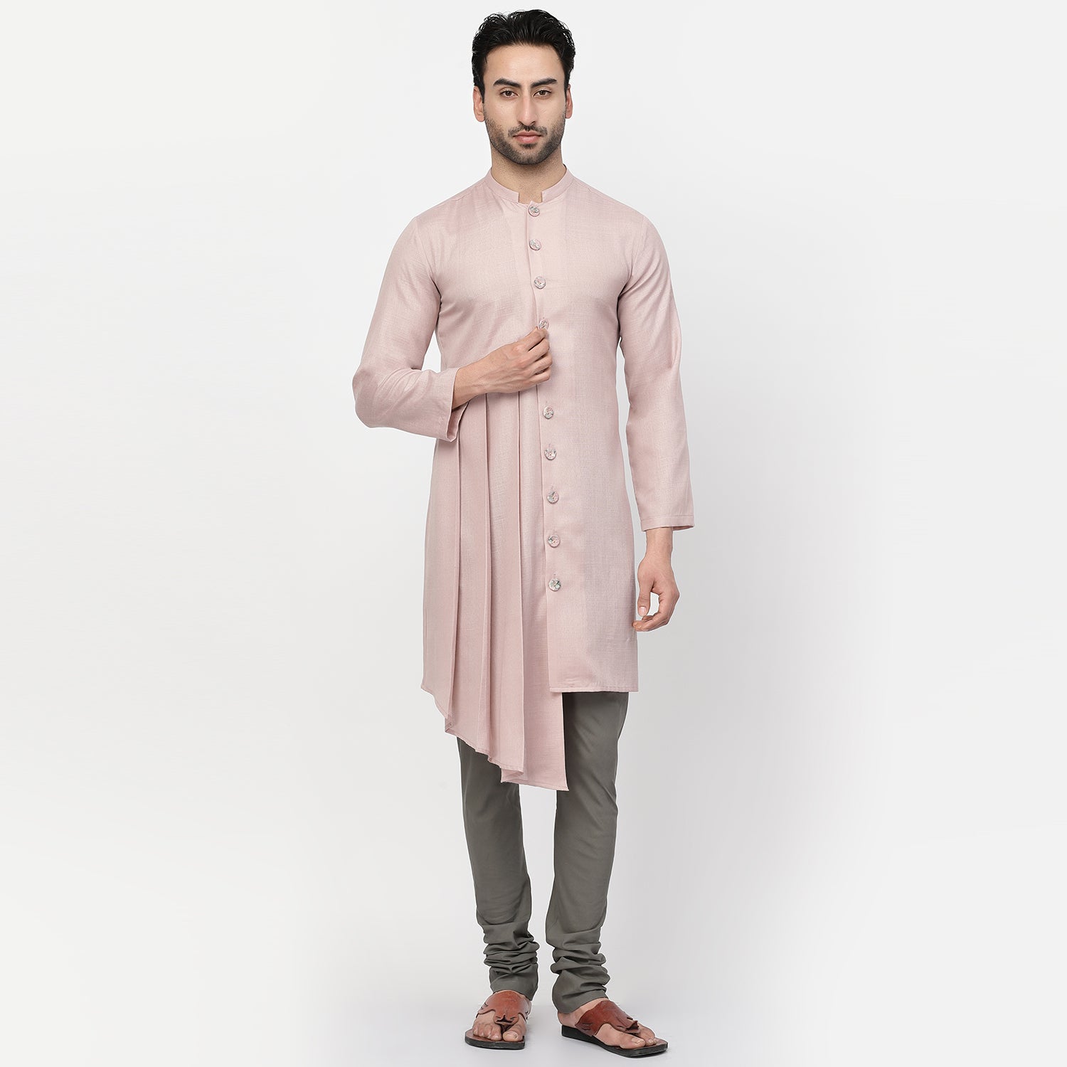 Pink Pleated Long kurta, men kurta ,designer kurta, Kurta design, kurta designs for men, men wear