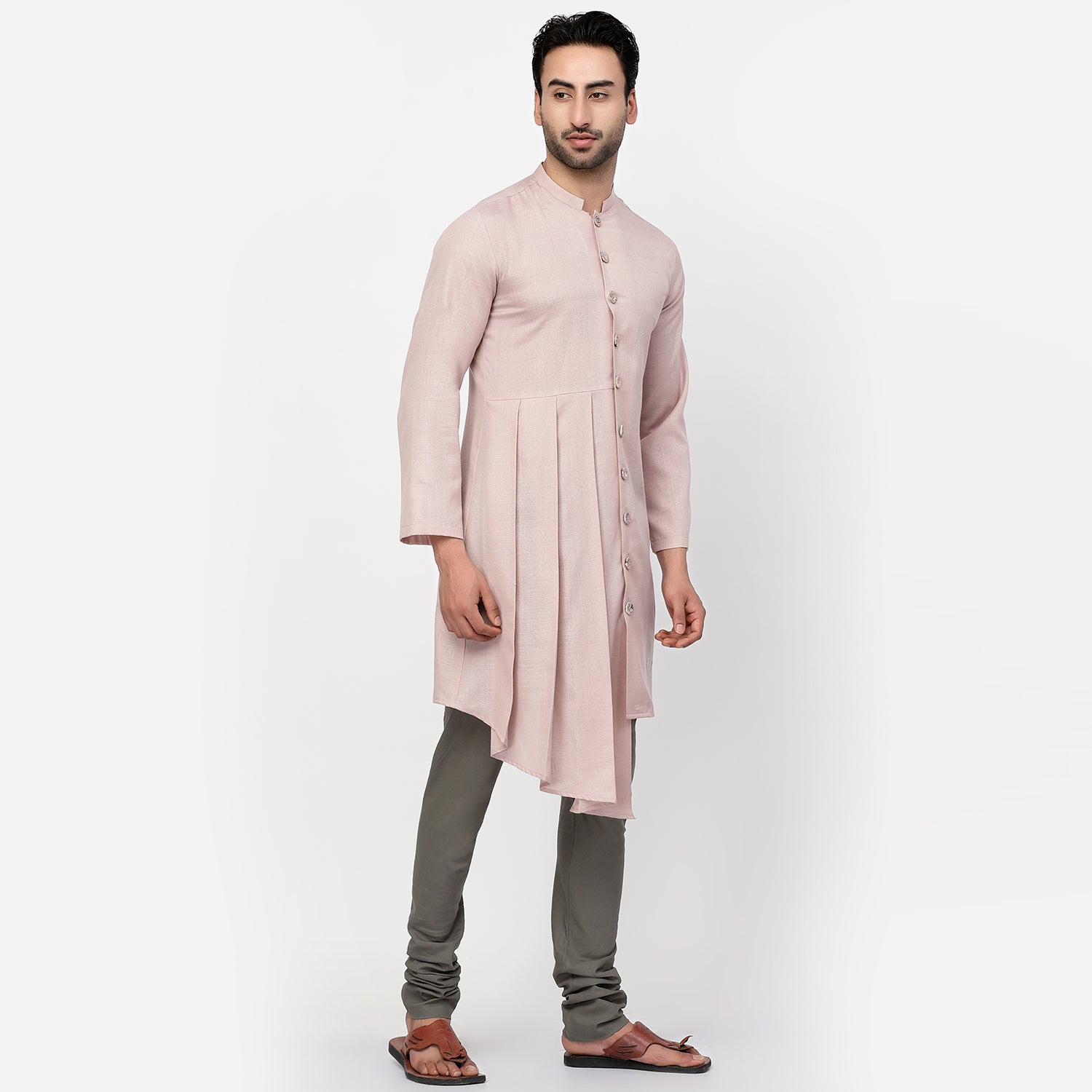 Pink Pleated Long kurta, men kurta ,designer kurta, Kurta design, kurta designs for men, men wear