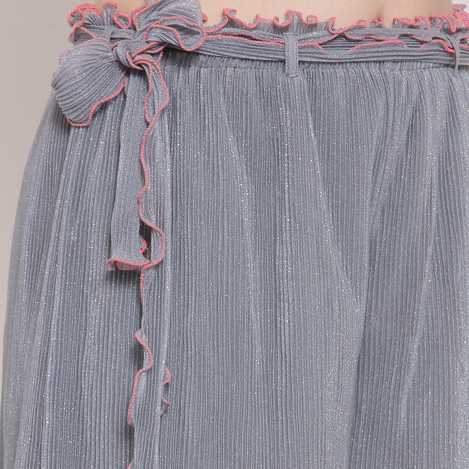 Plisse Grey Shorts With Belt, skirts for women, long skirts for women, crop top and skirt, women in short skirts