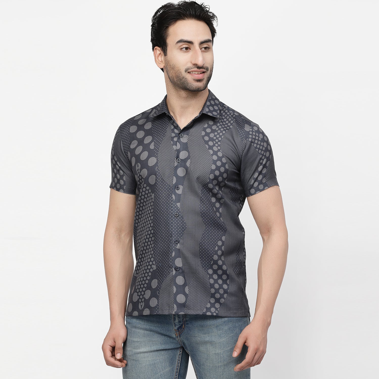Polka Dot Linen Shirt for men-1