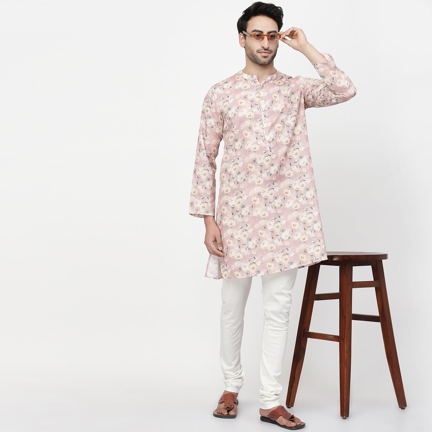 Printed Rose Long Kurta, men kurta ,designer kurta, Kurta design, kurta designs for men, men wear