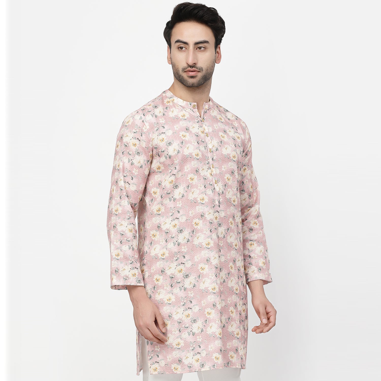 Printed Rose Long Kurta, men kurta ,designer kurta, Kurta design, kurta designs for men, men wear