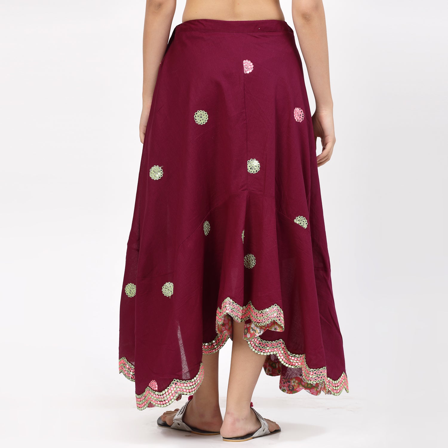 Buy Purple Asymmetrical Skirt for Women-4