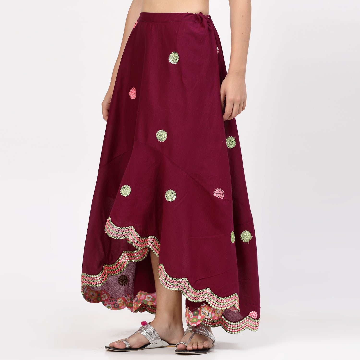 Buy Purple Asymmetrical Skirt for Women-1