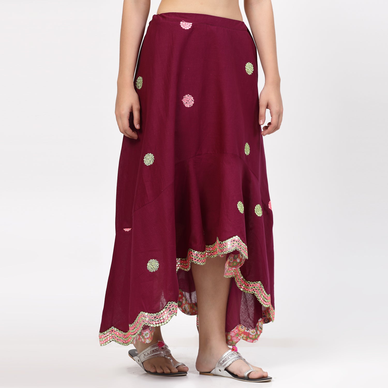 Buy Purple Asymmetrical Skirt for Women-2