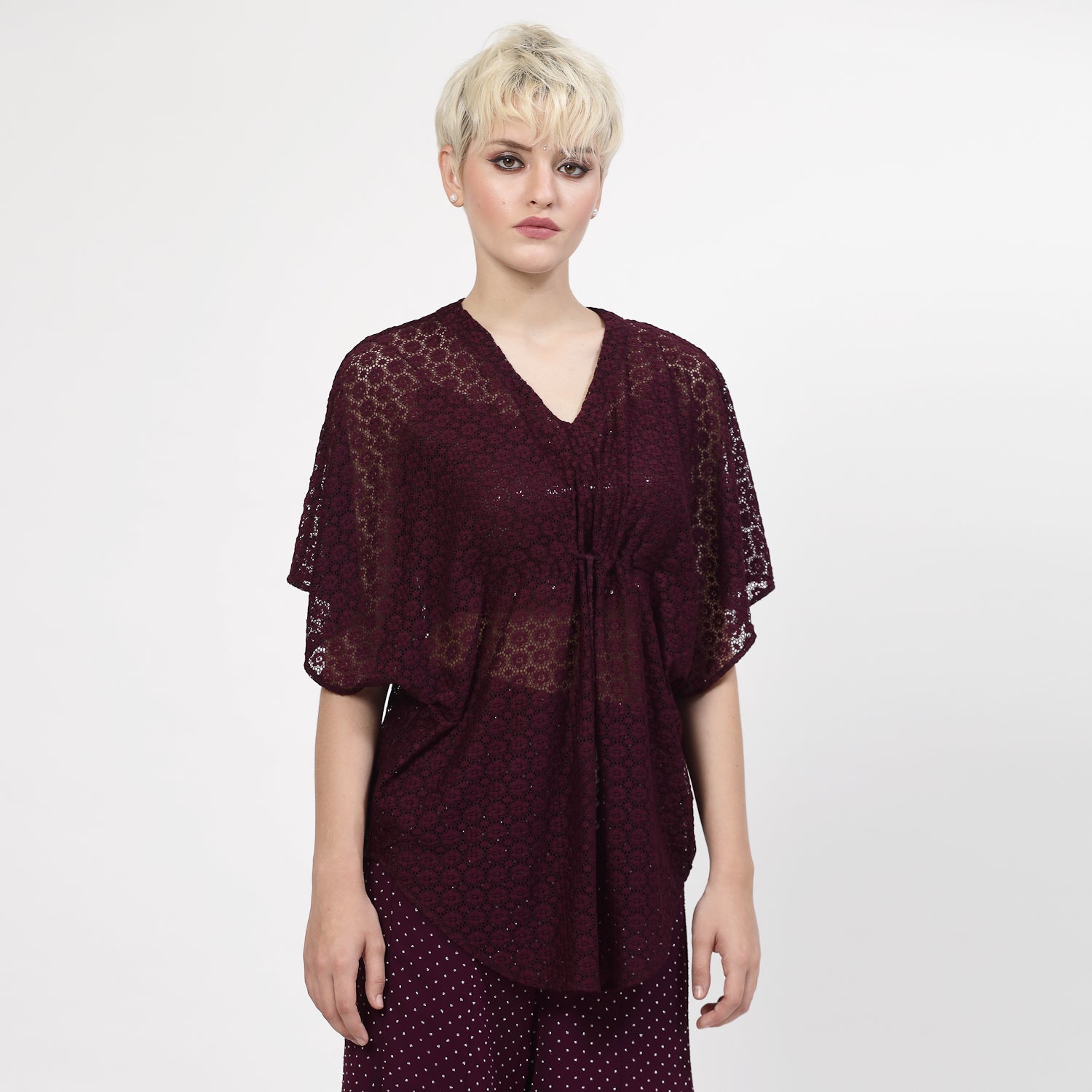 Purple Flower Net Kaftan, Kaftan for women, designer kaftan, party wear kaftan, stylish kaftan