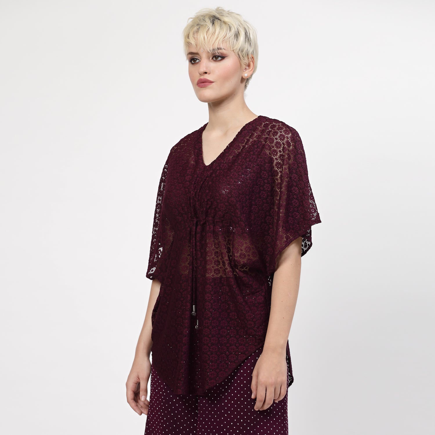 Purple Flower Net Kaftan, Kaftan for women, designer kaftan, party wear kaftan, stylish kaftan