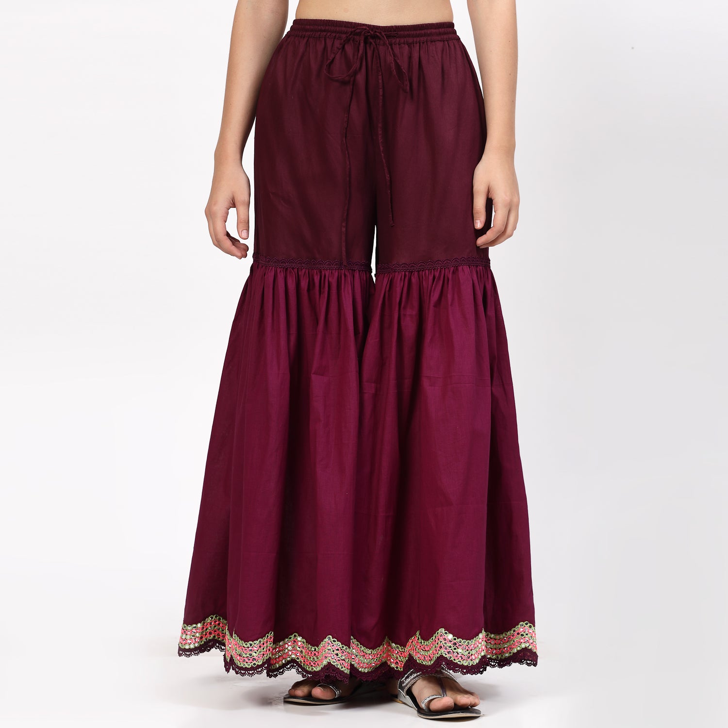 Purple Glaze Cotton Sharara for Women