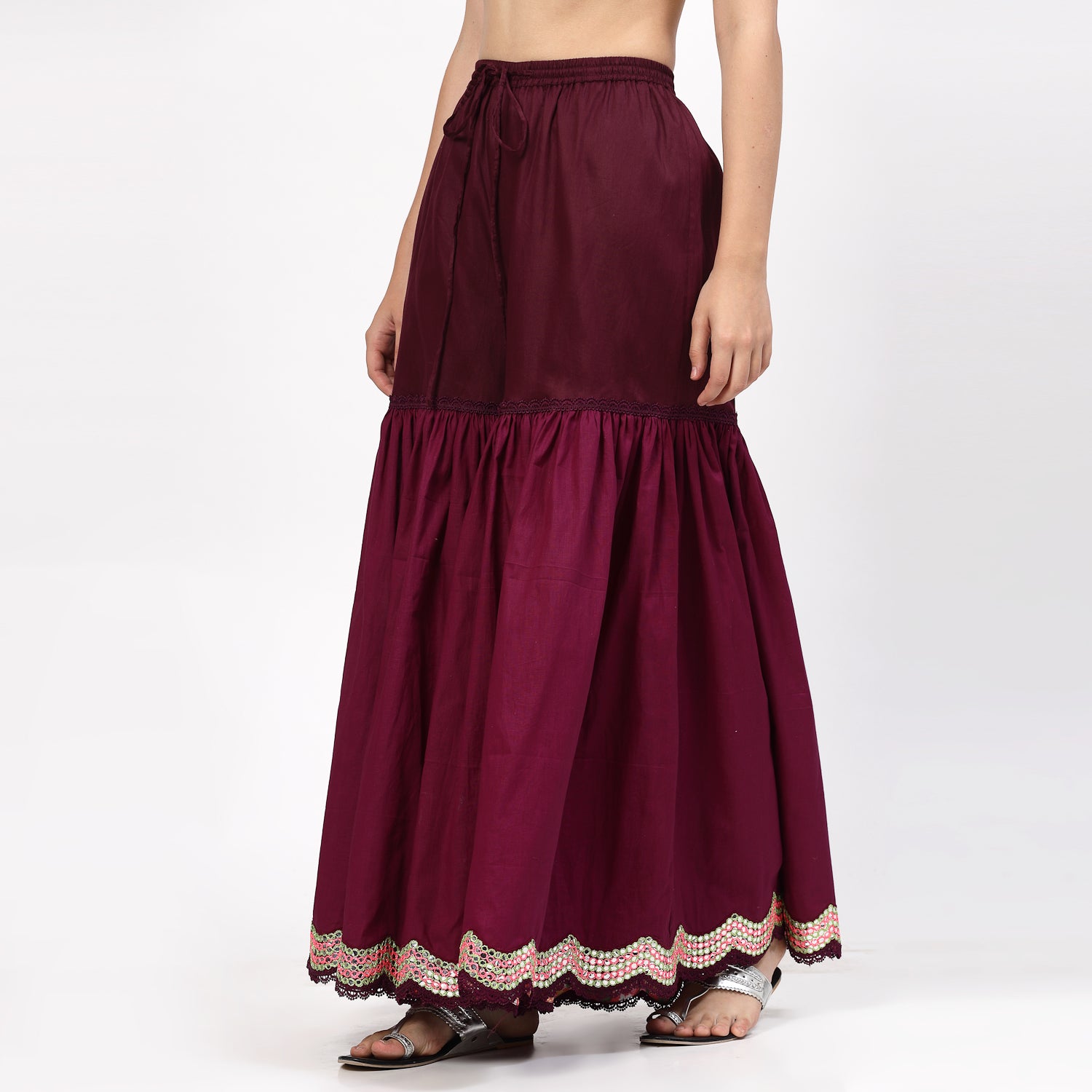 Purple Glaze Cotton Sharara for Women-1