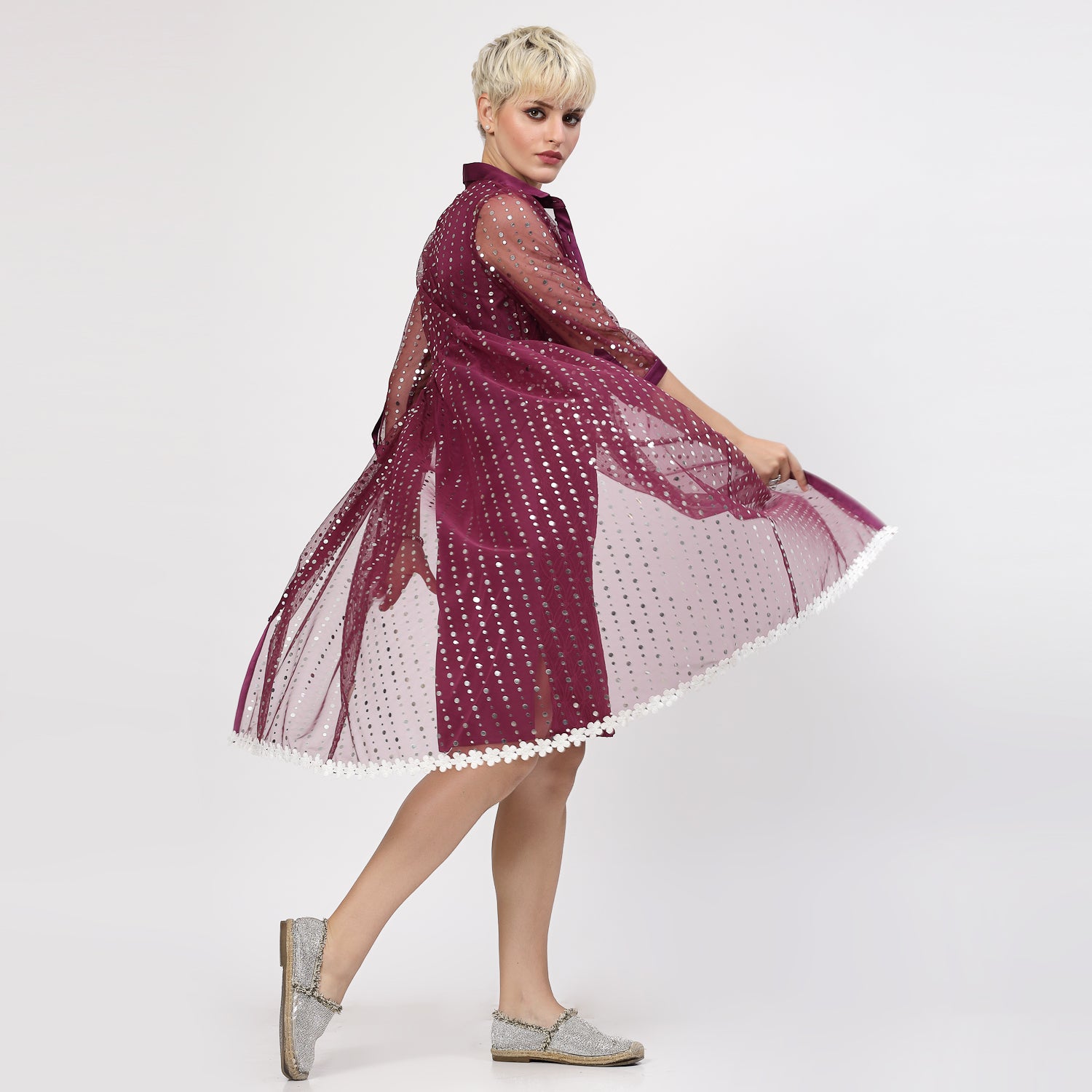 Buy Purple Sequins Tunic for Women