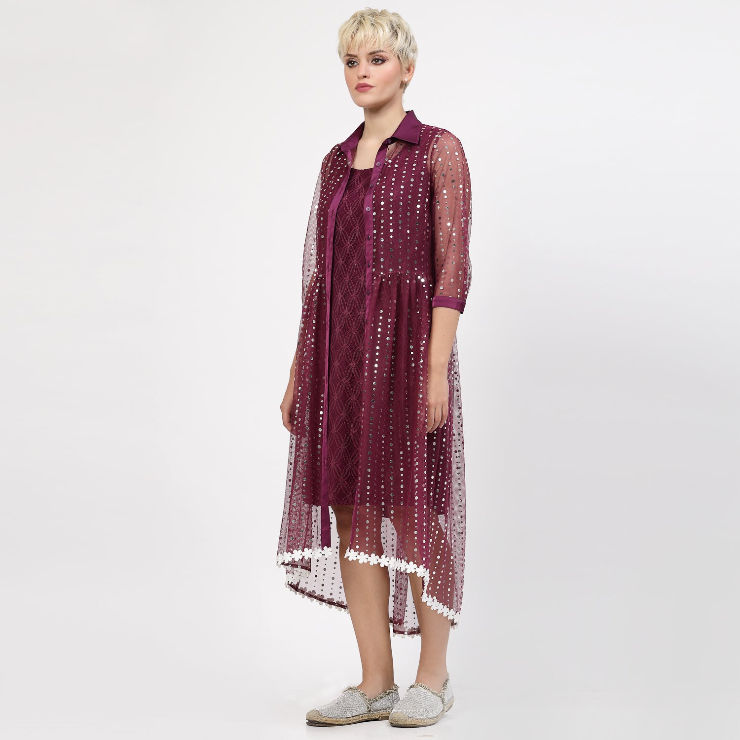 Buy Purple Sequins Tunic for Women-1