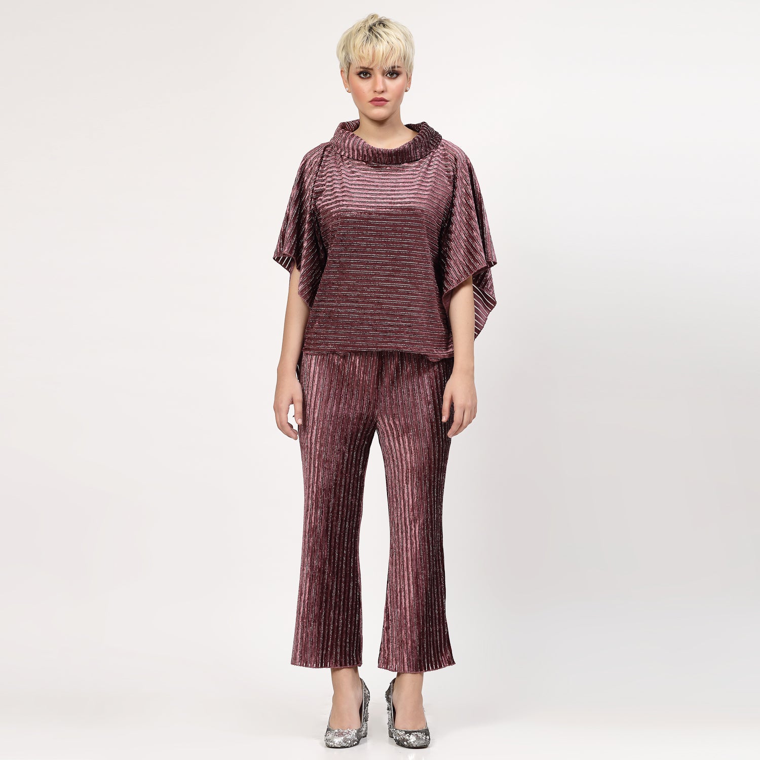 Purple Velvet Bell Bottom Plazzo, Velvet Bell Bottom Pants , Stylish Women pants , Floral print palazzos