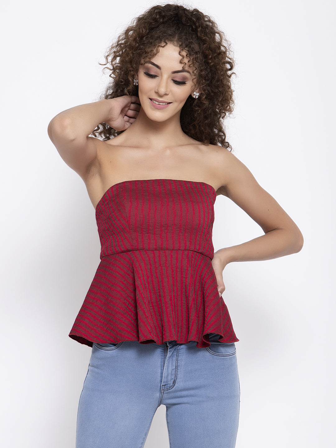 Red Off Shoulder Top, tops for women, crop top, crop tops for women, organza tops