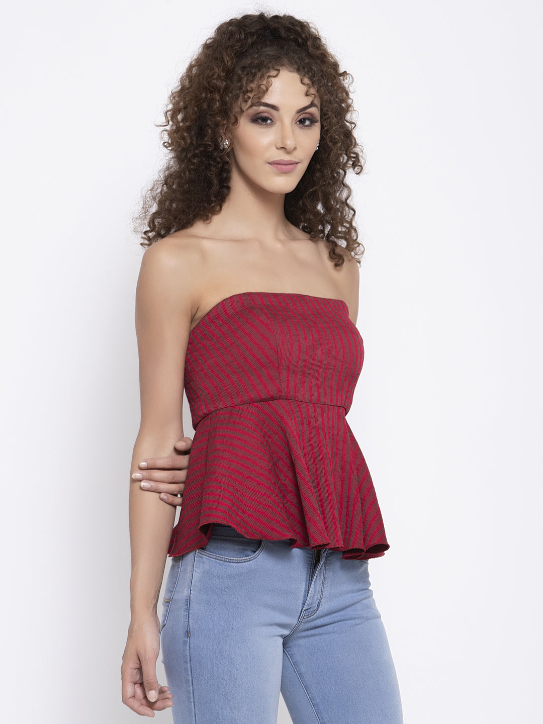 Red Off Shoulder Top, tops for women, crop top, crop tops for women, organza tops