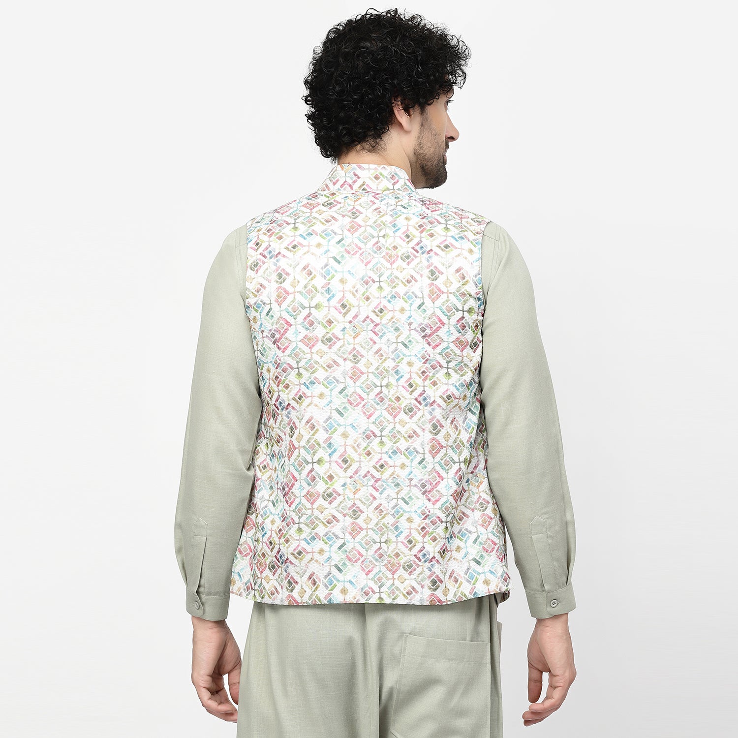 Square Print Embroidered Jacket, men jacket, jackets designs, stylish jackets