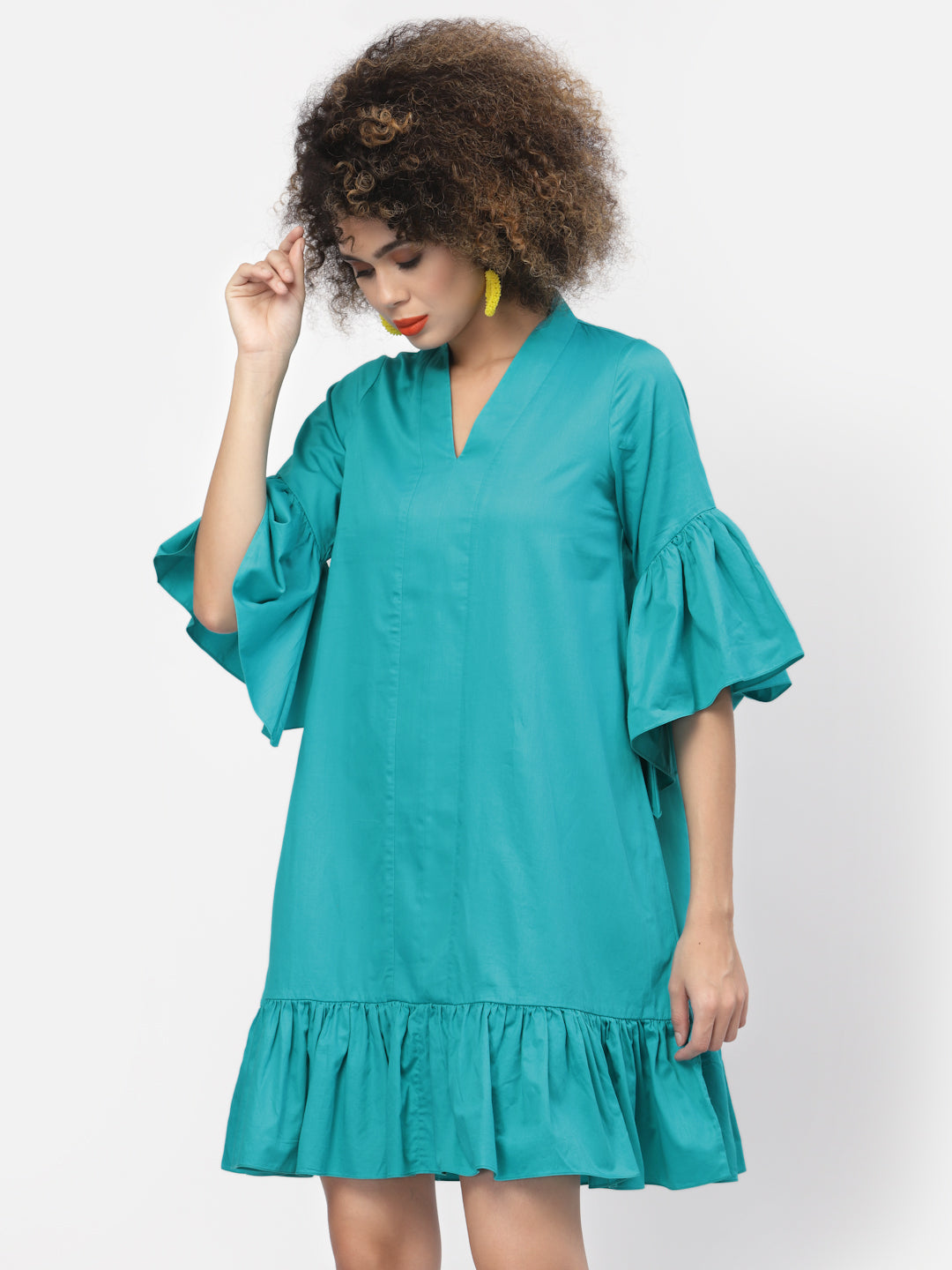 Buy Turquoise Cotton Dresses for Women-1