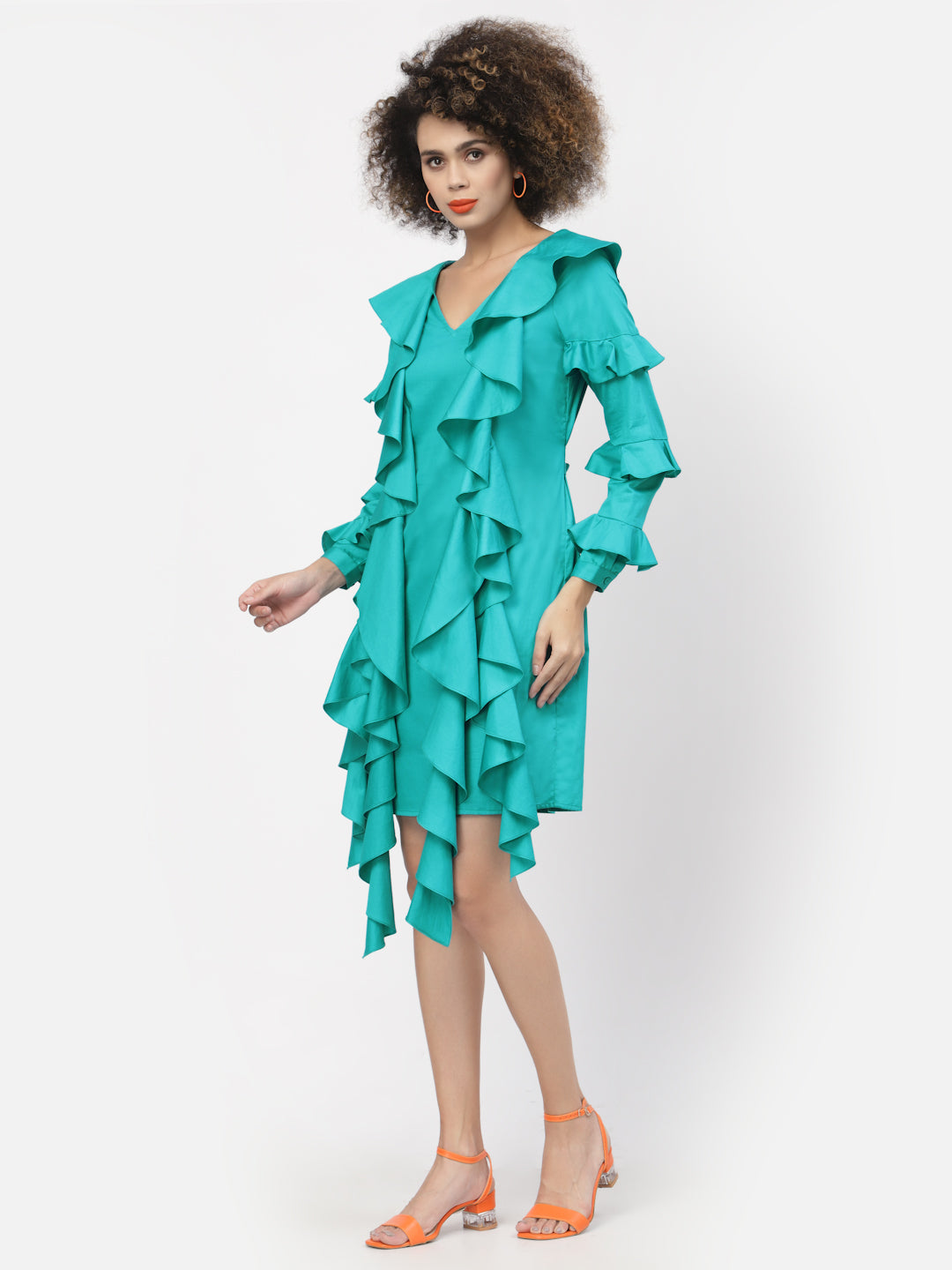 Buy Turquoise Cotton Dresses for Ladies-1