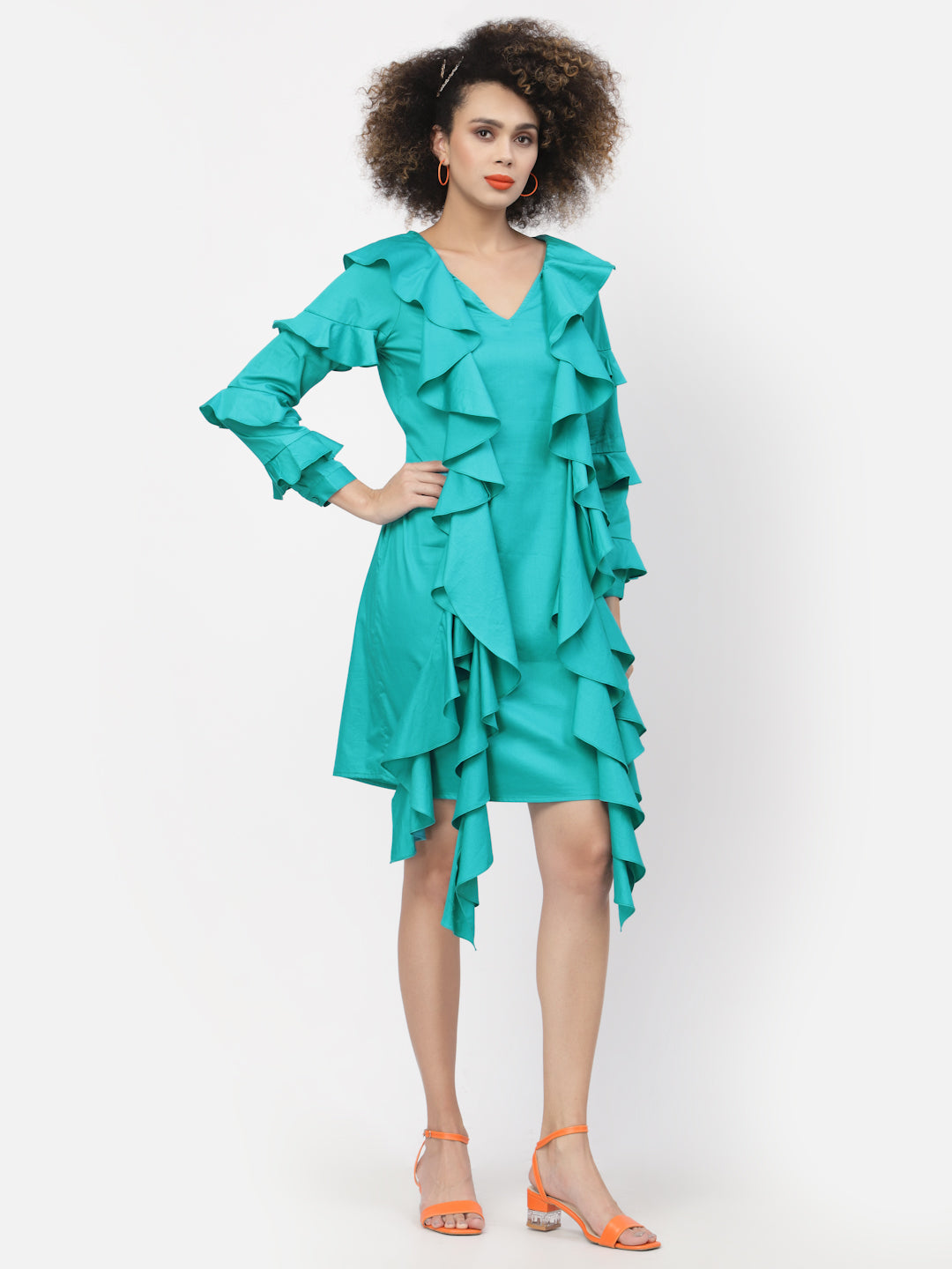 Buy Turquoise Cotton Dresses for Ladies-2