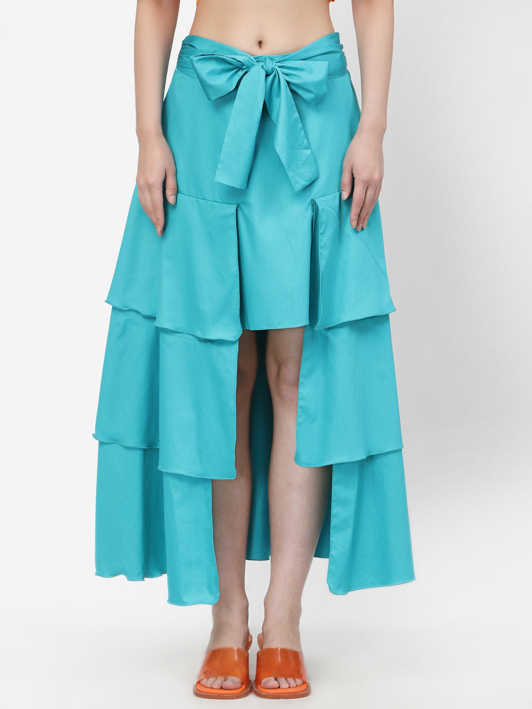 Buy Turquoise Layered Skirt for Ladies