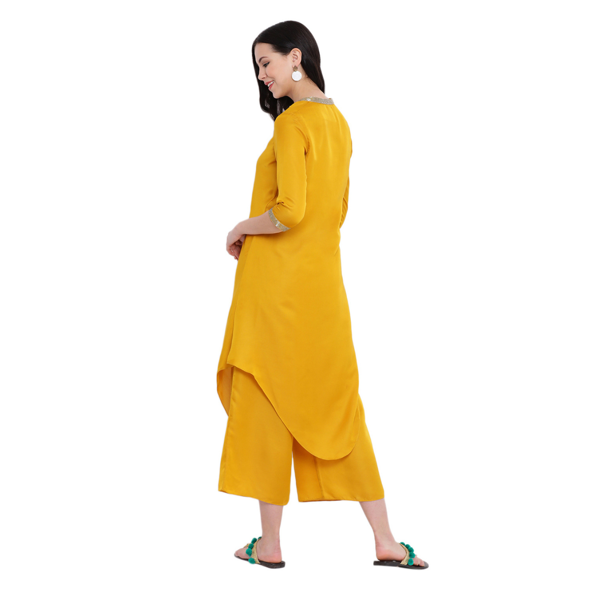 Yellow tunic with chinese collar