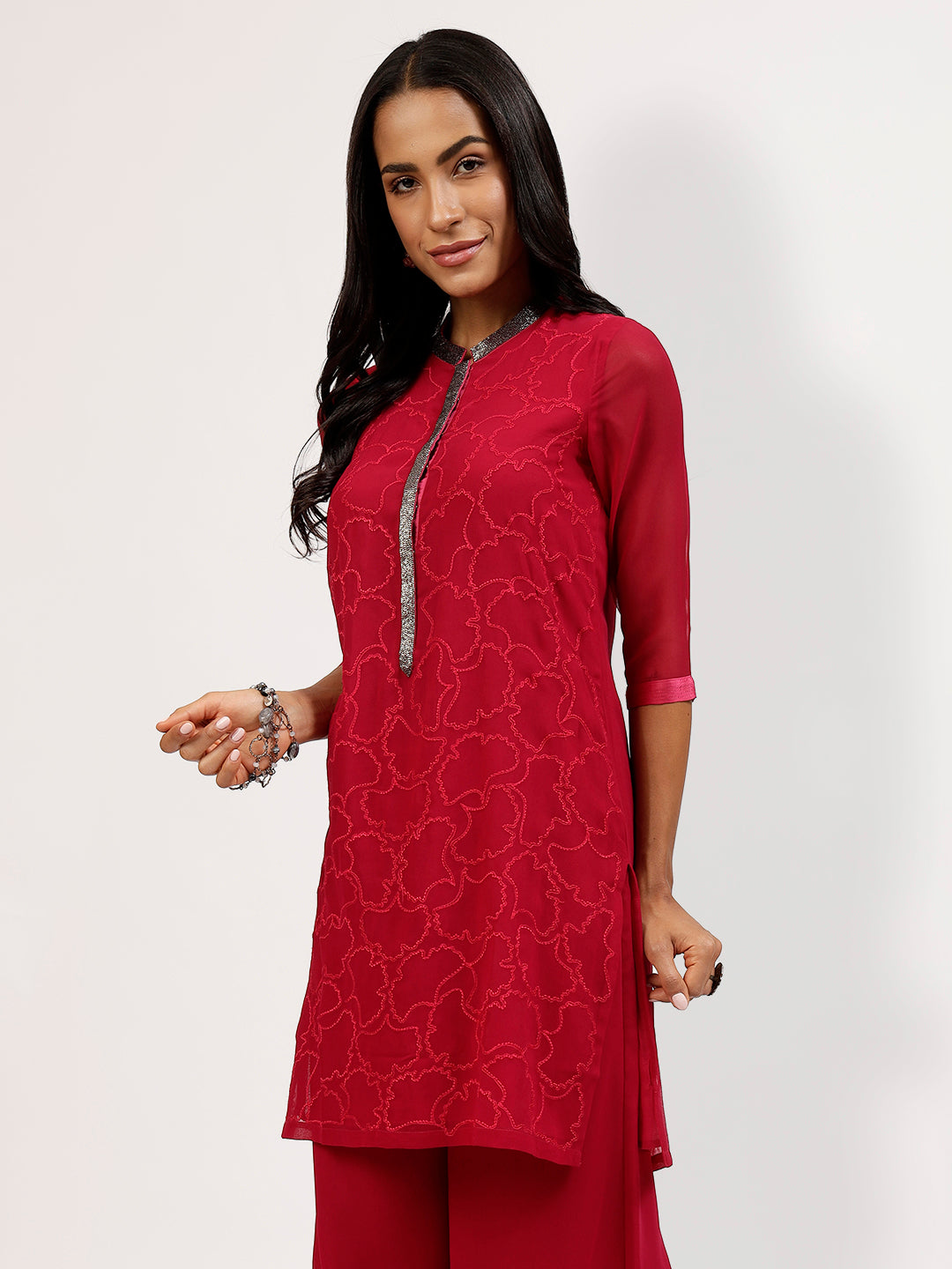 Buy Pink Georgette Tunic-1