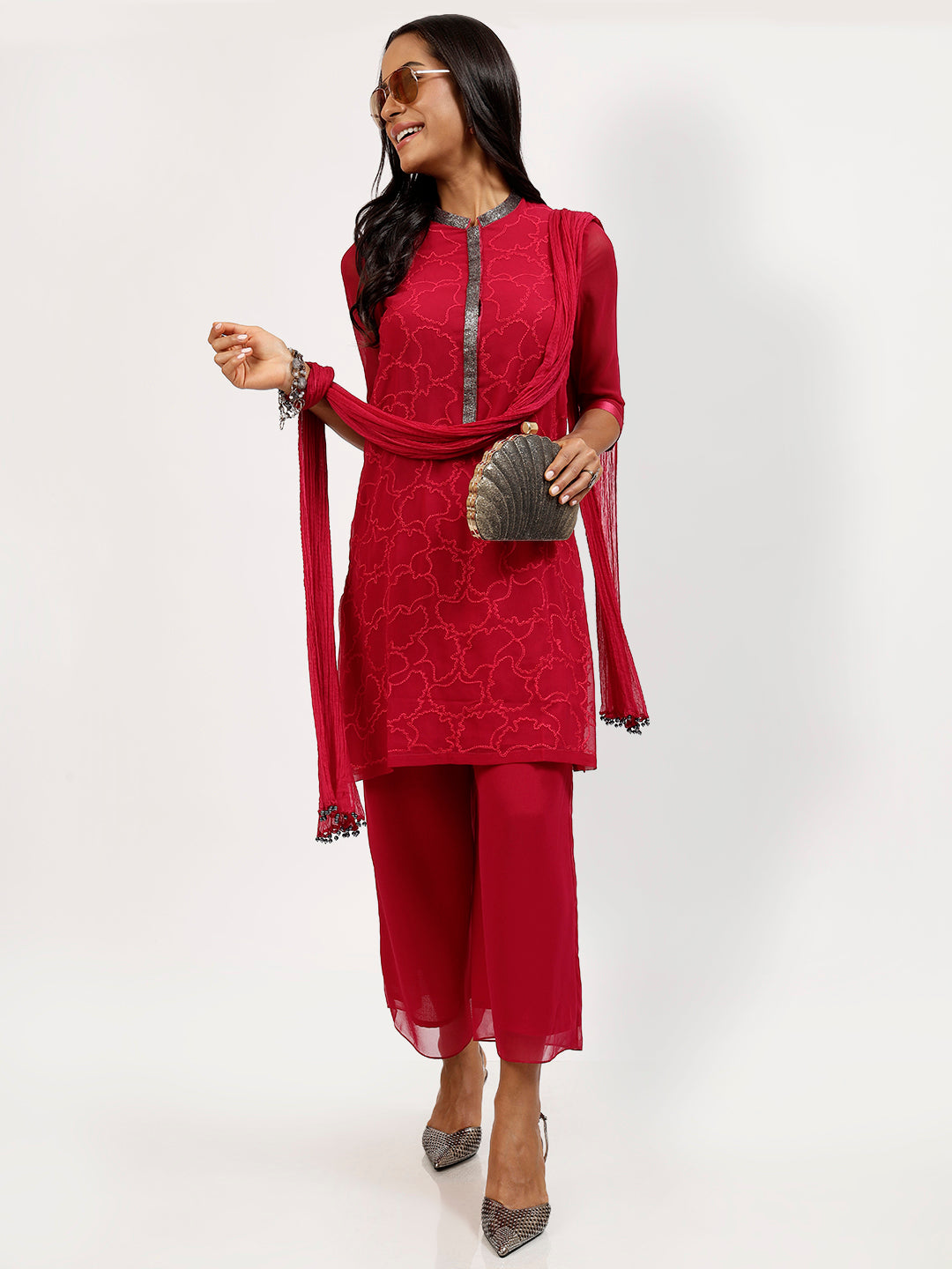 Buy Pink Georgette Tunic-5