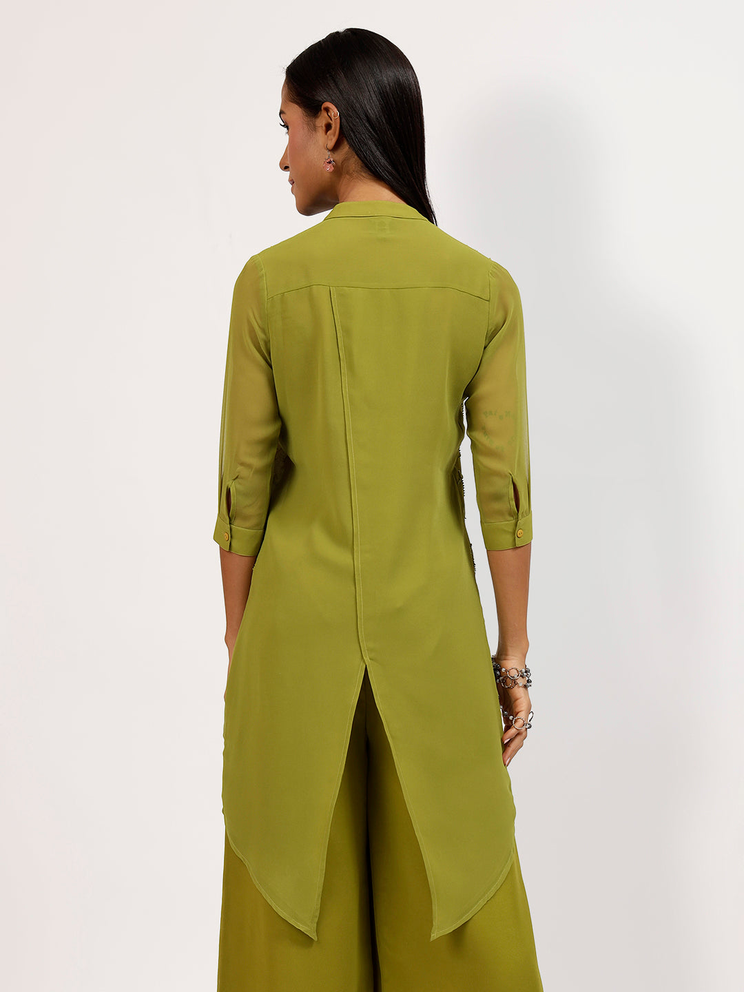 Olive Embroidered Tunic-4