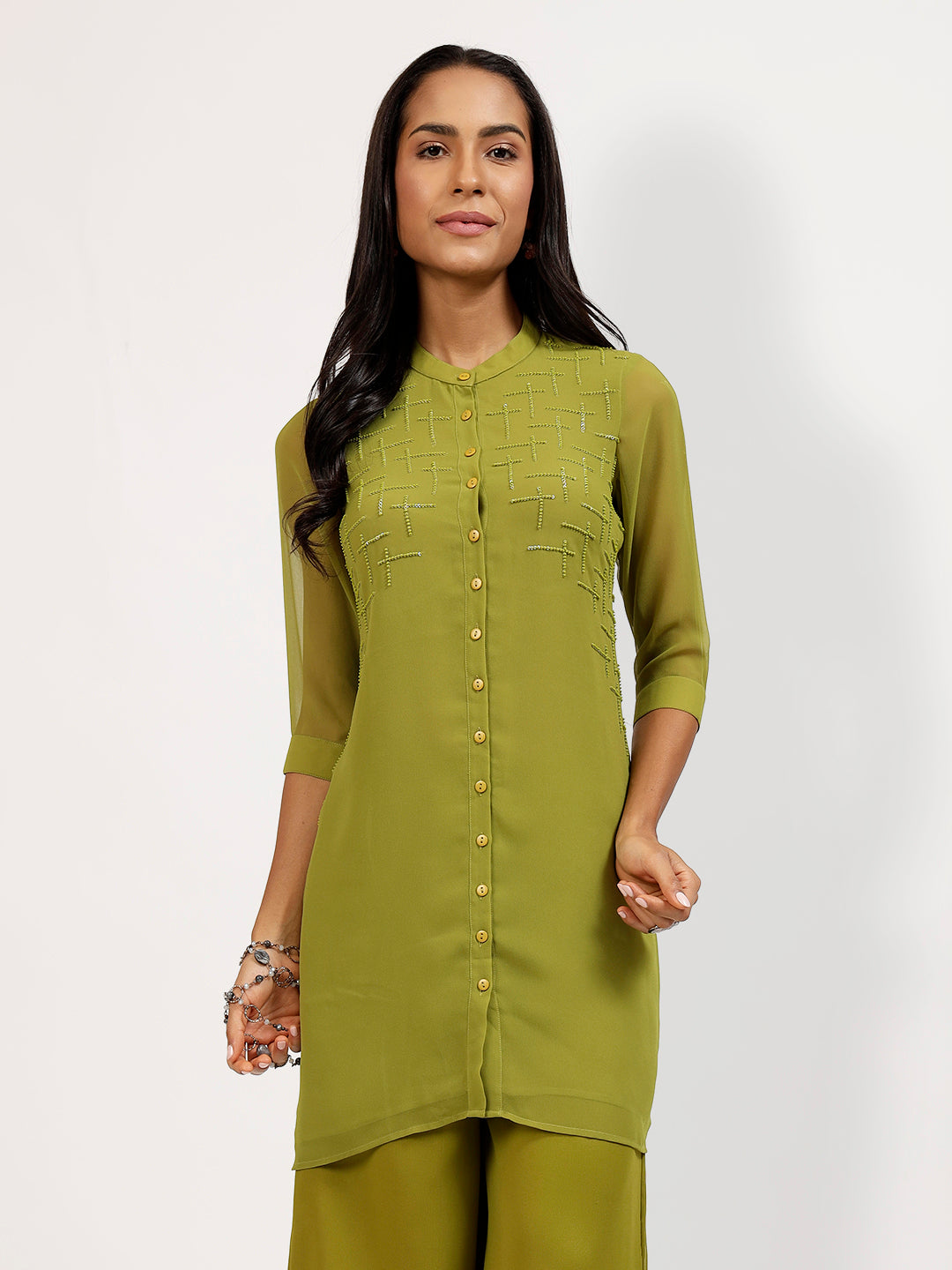 Olive Embroidered Tunic