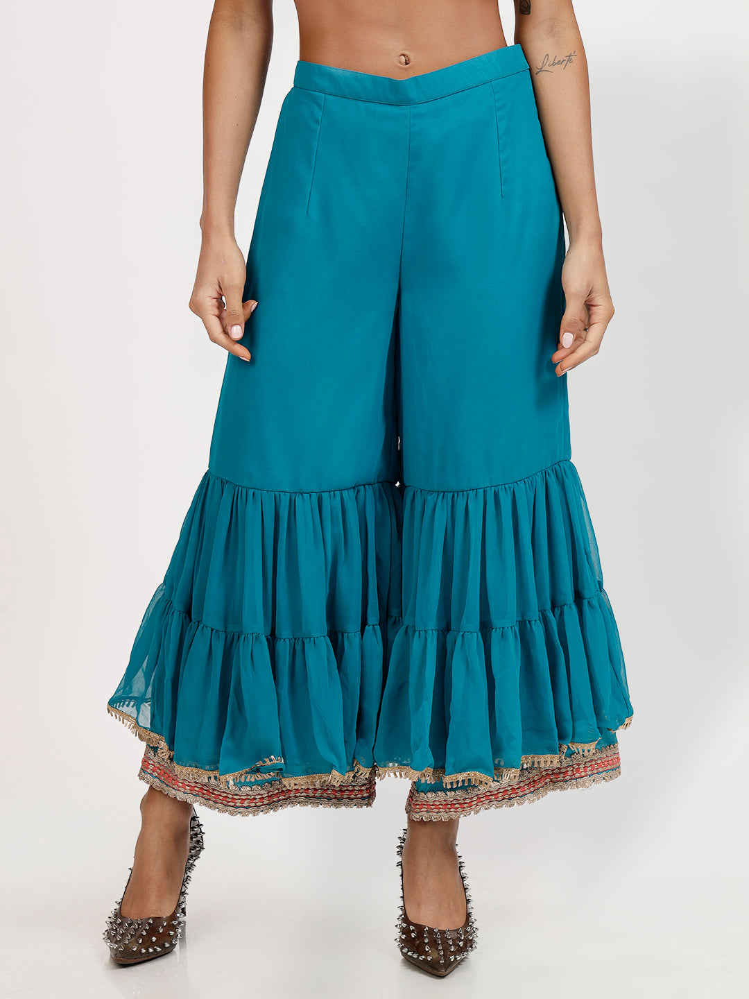 Turquoise Georgette Sharara for Women