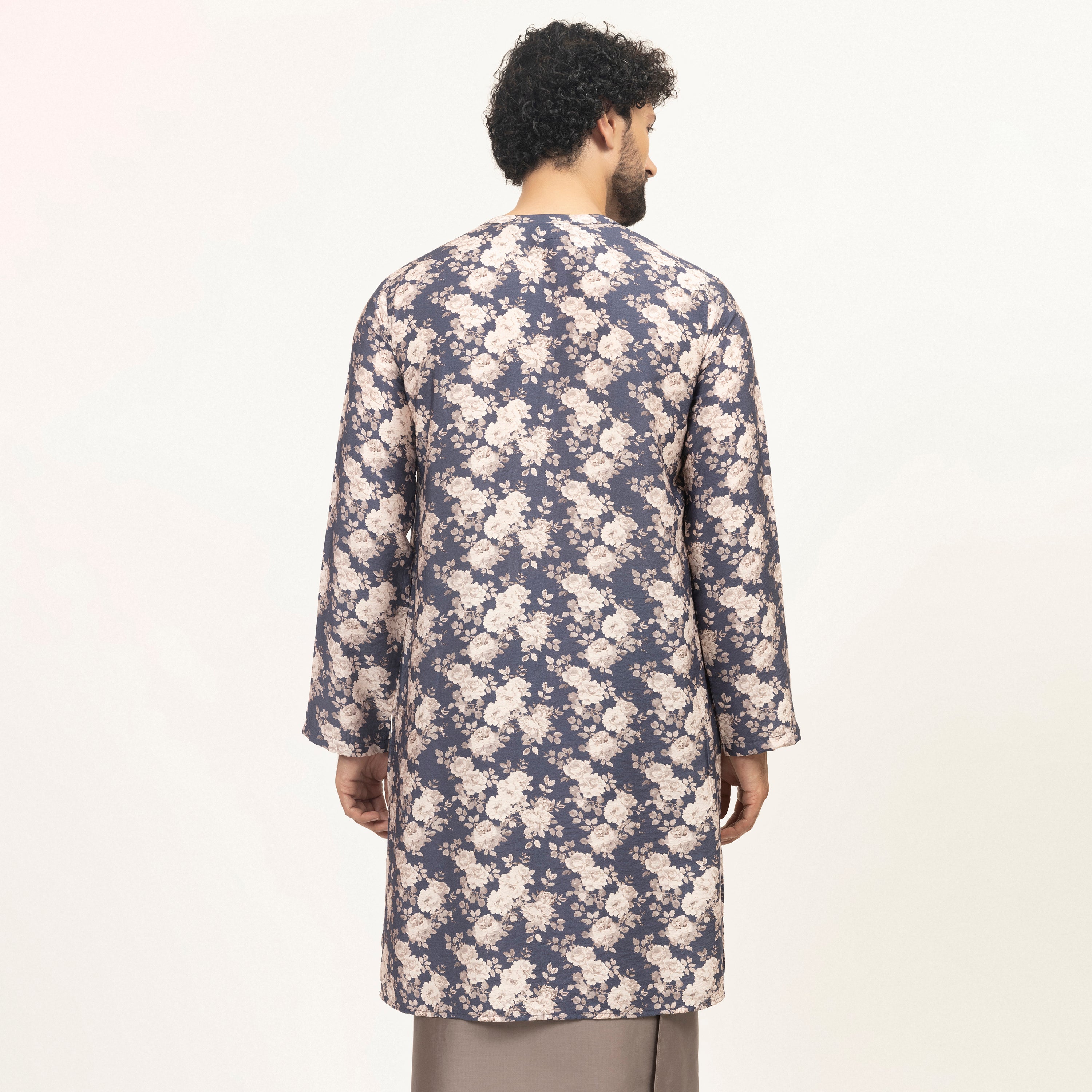 Blue Floral Printed Kurta