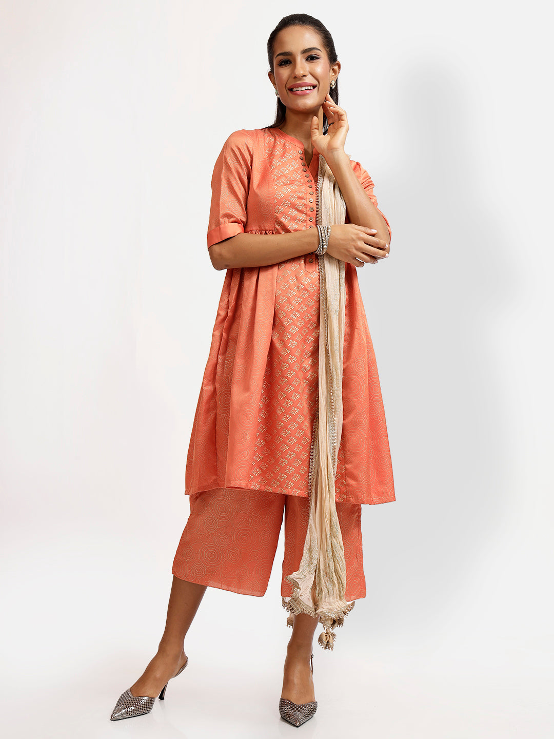 Beige Chiffon Duppatta