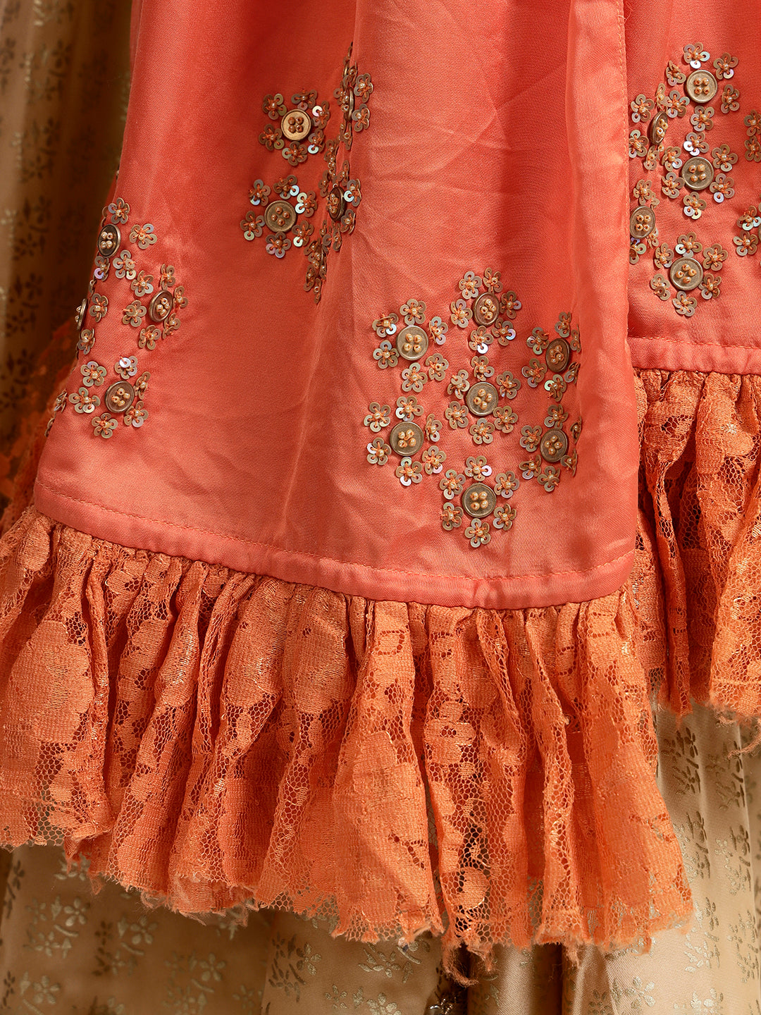 Peach Stole with Floral-4