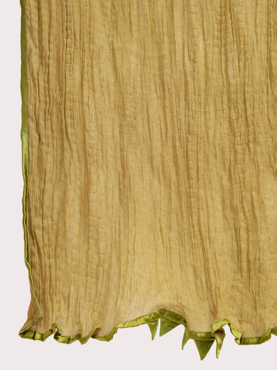 Olive Chiffon Duppatta With Satin Triangles